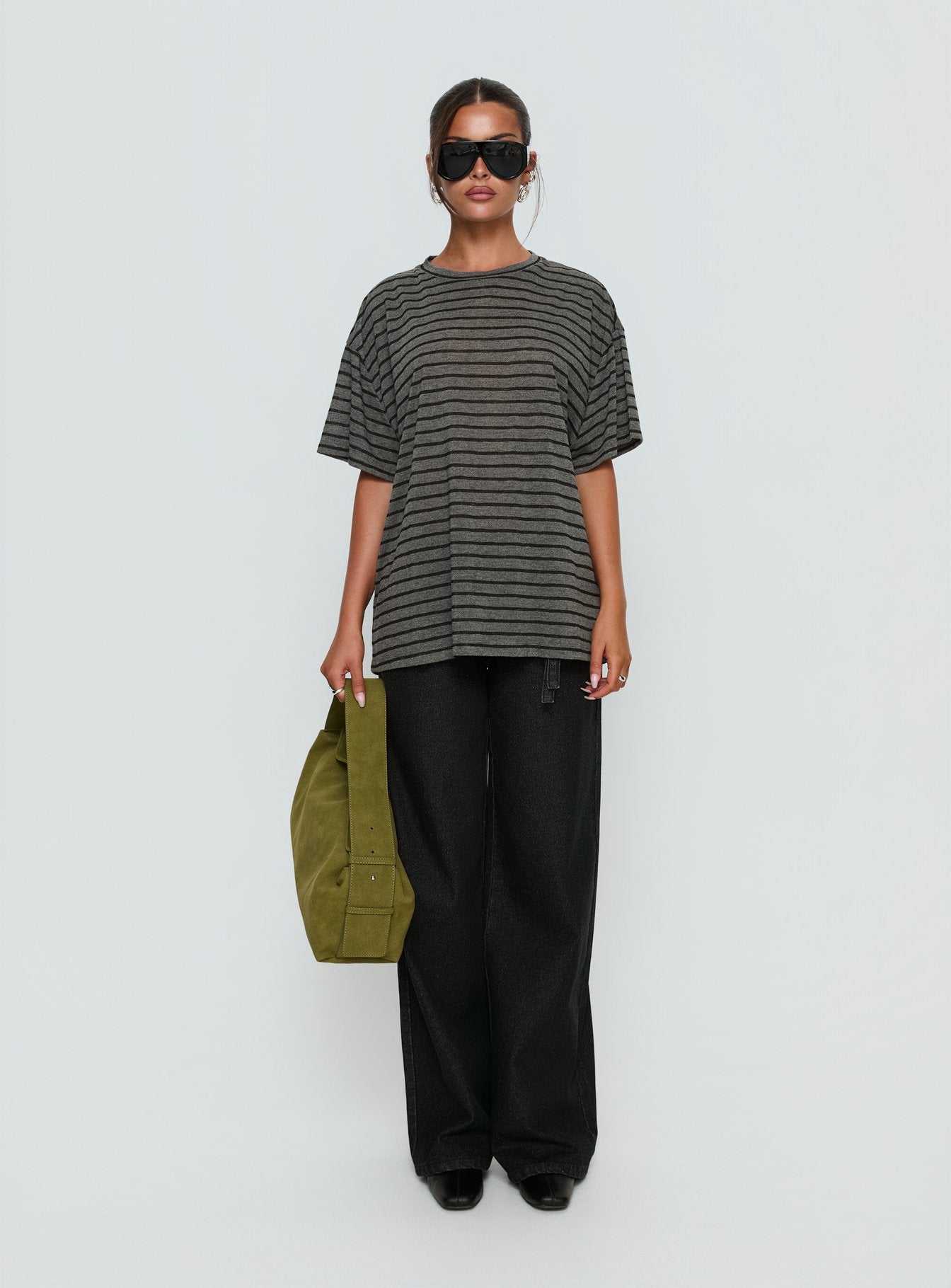 Zaydee Oversized Tee Grey / Black Stripe - Image 6