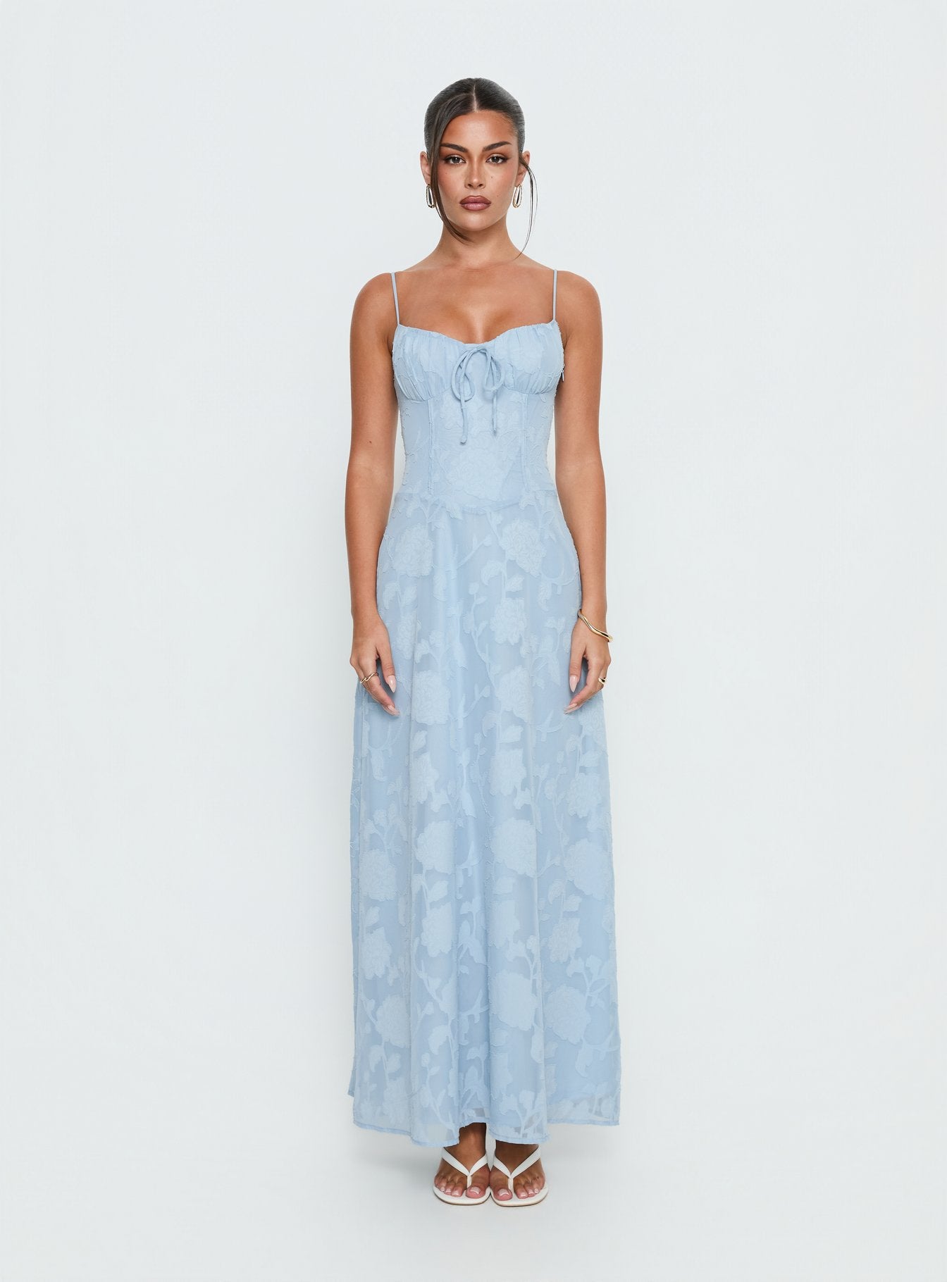 Members Only Maxi Dress Blue Burnout - Image 7