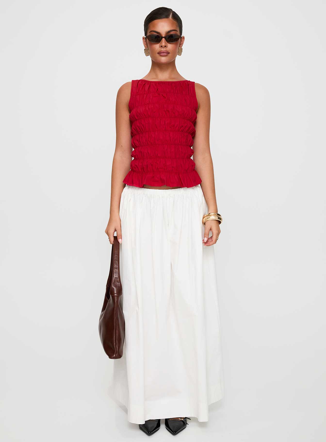 Marleene Shirred Top Red - Image 7