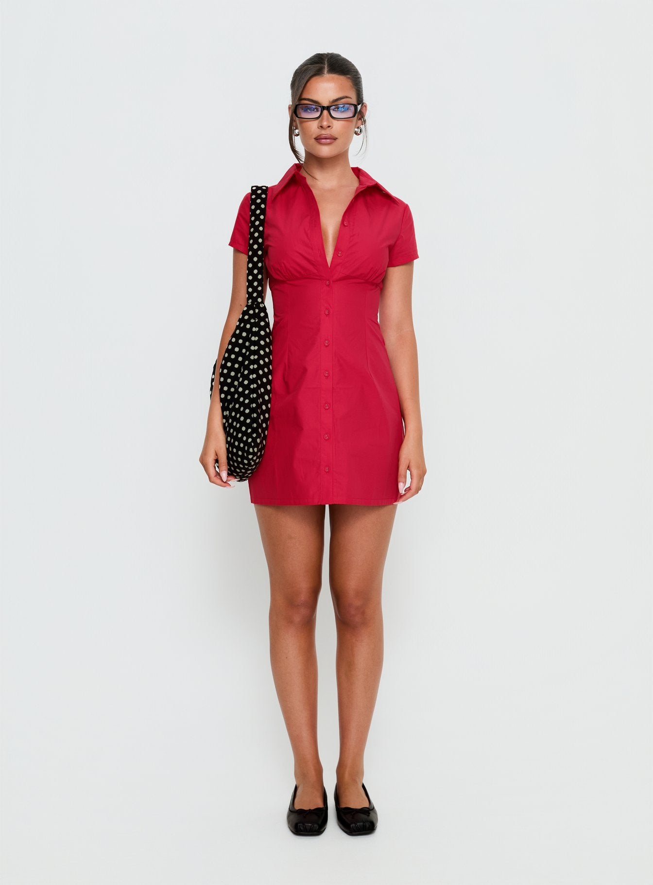 Motley Mini Dress Red - Image 6