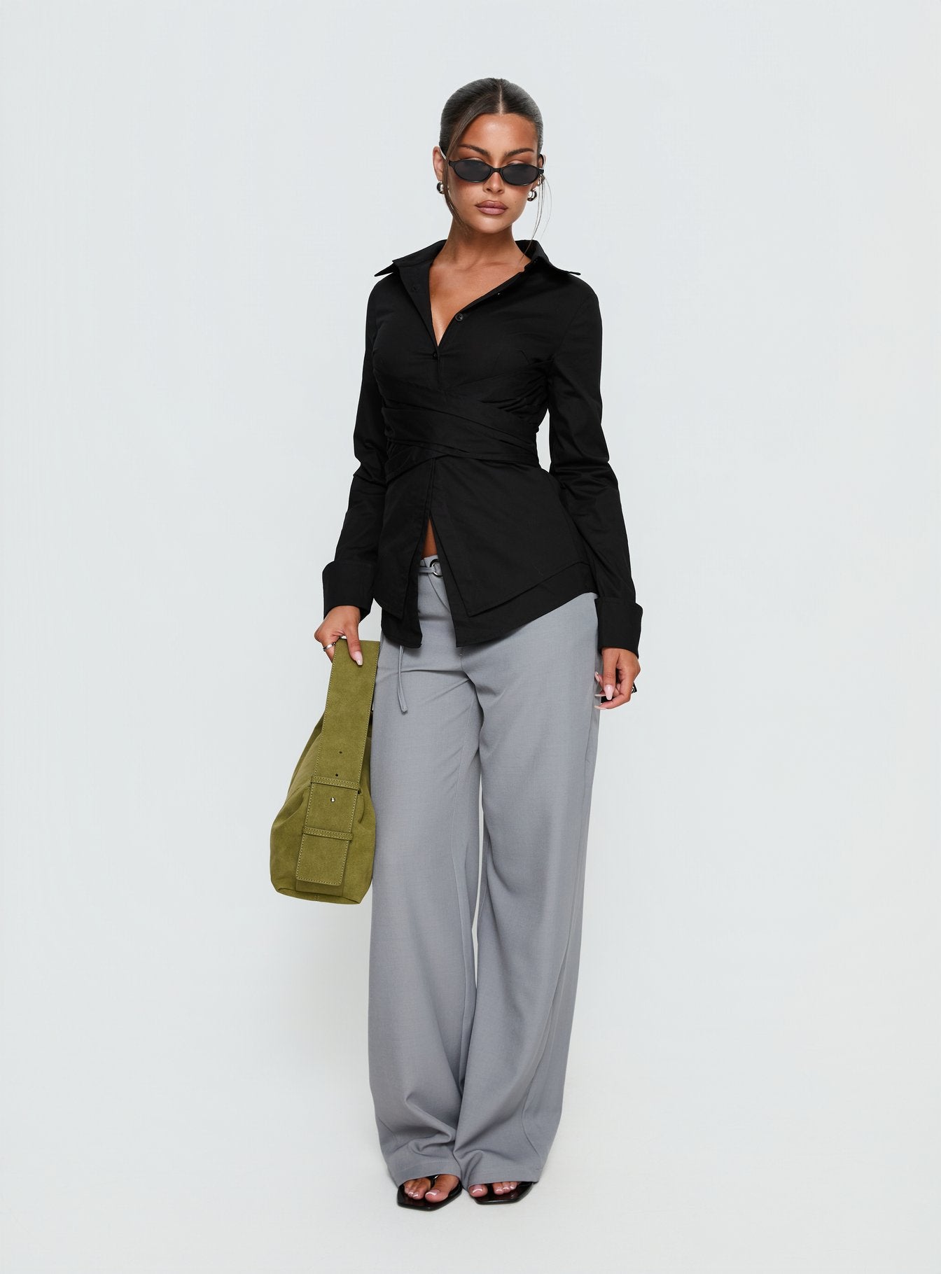 Shapeshifter Twist Long Sleeve Shirt Black - Image 6