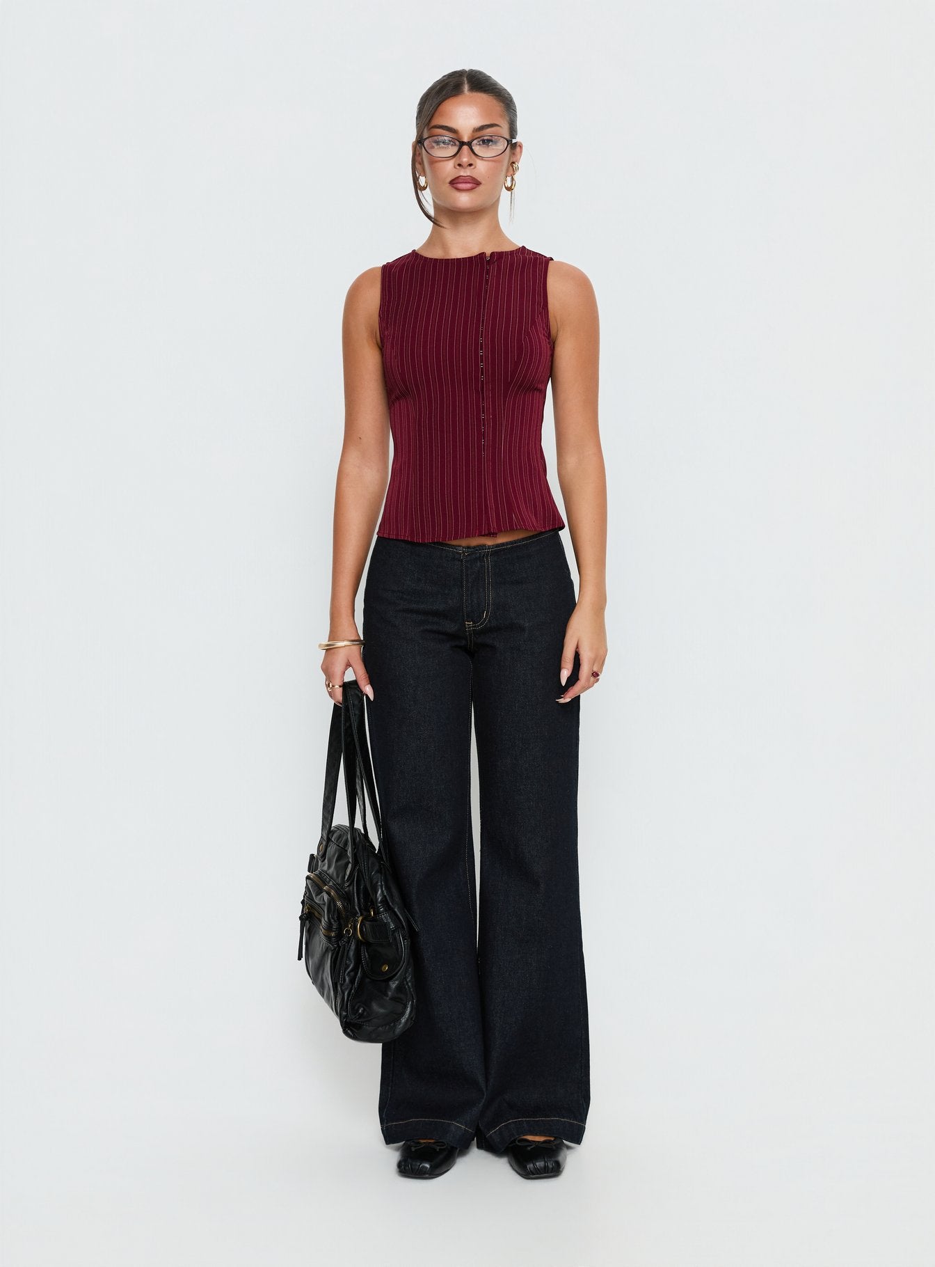 Running Wild Top Burgundy Stripe - Image 7