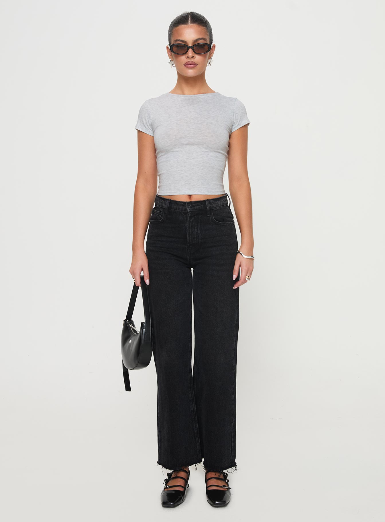 Fawcett High Rise Straight Leg Jeans Washed Black - Image 7