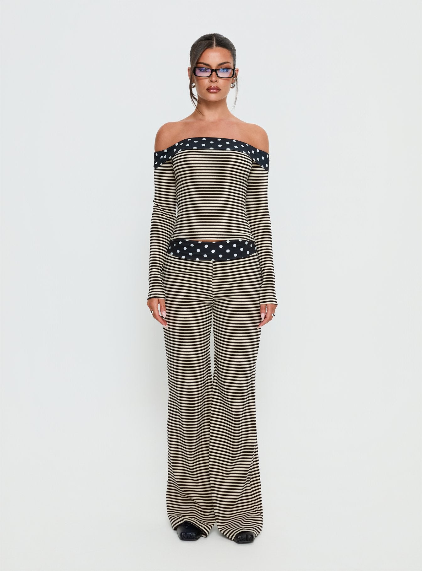 Virenna Fold Over Pants Black Multi - Image 7