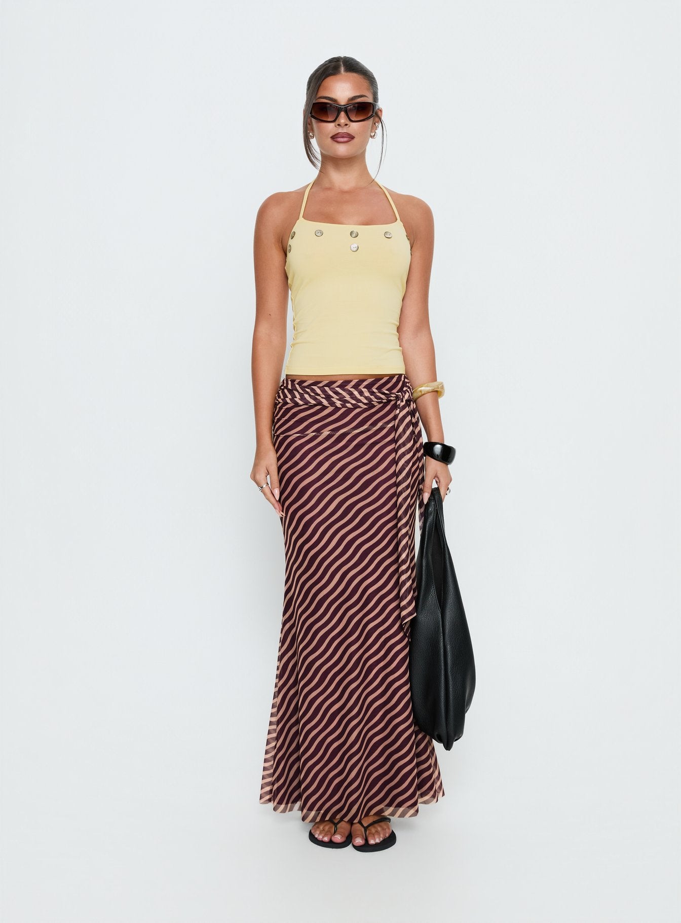 Lysandra Button Halter Top Butter Yellow - Image 7
