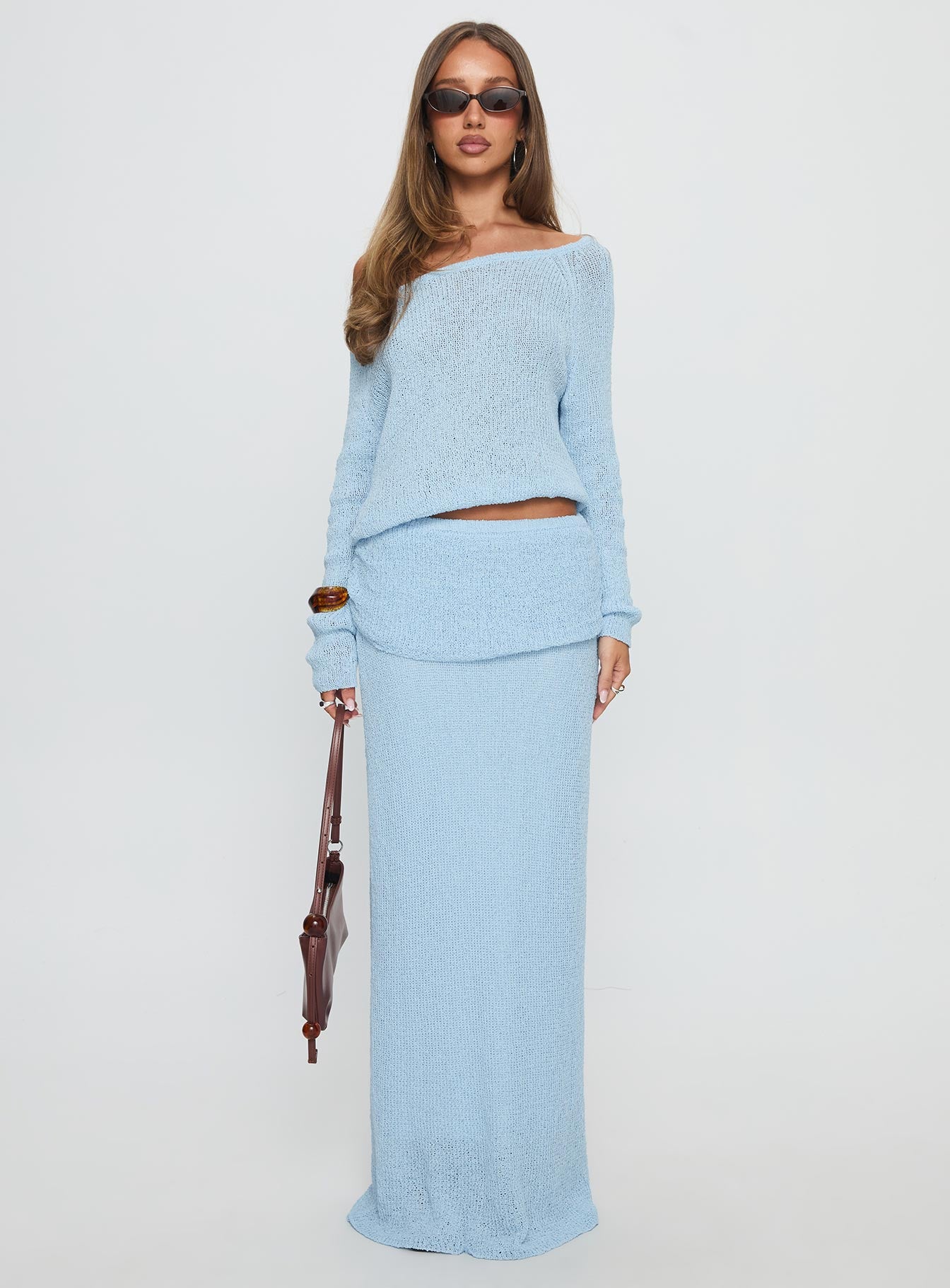 Ravira Wide Neck Knit Sweater Blue - Image 7