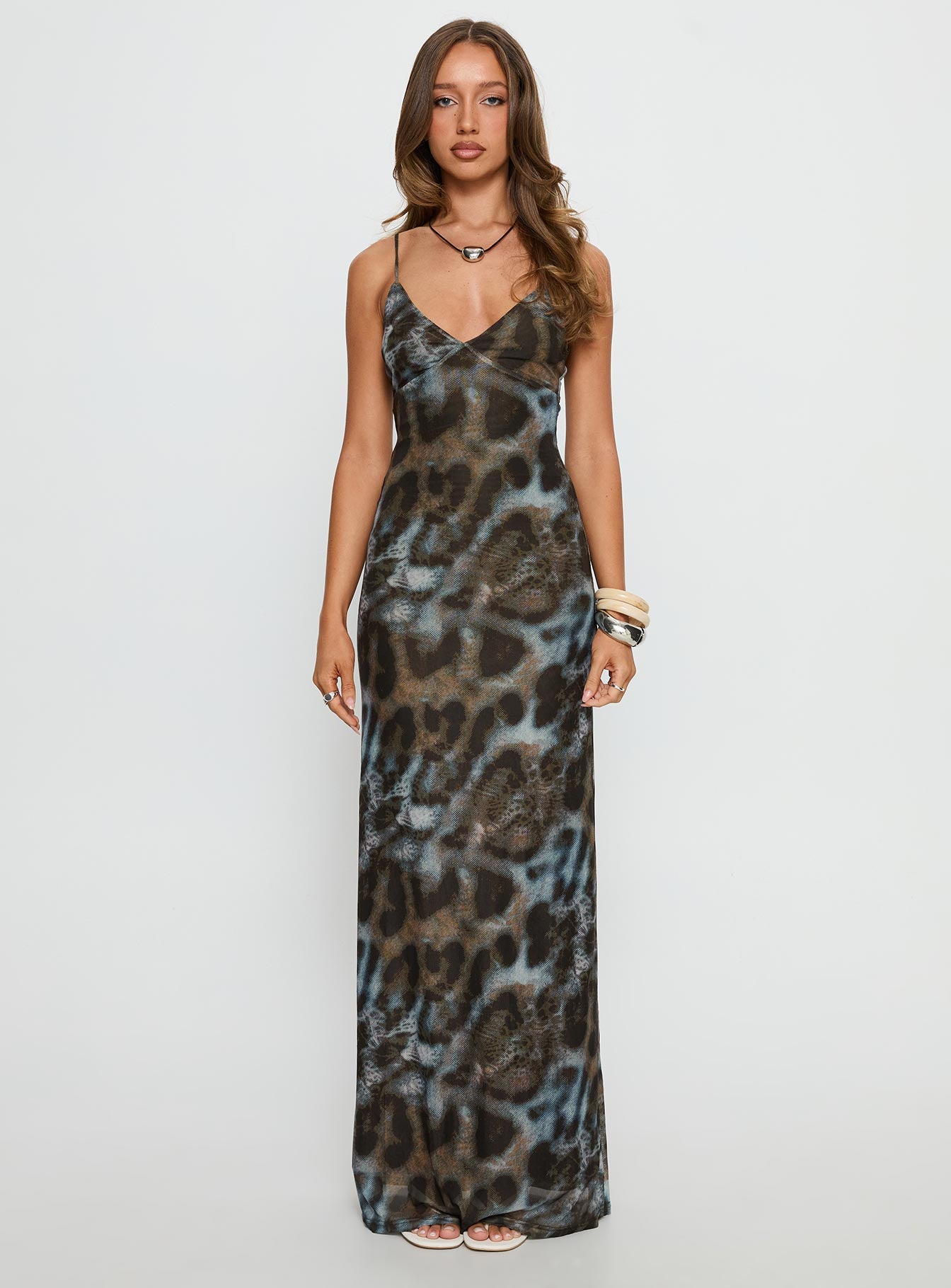 Saphrona V-neck Maxi Dress Leopard - Image 6