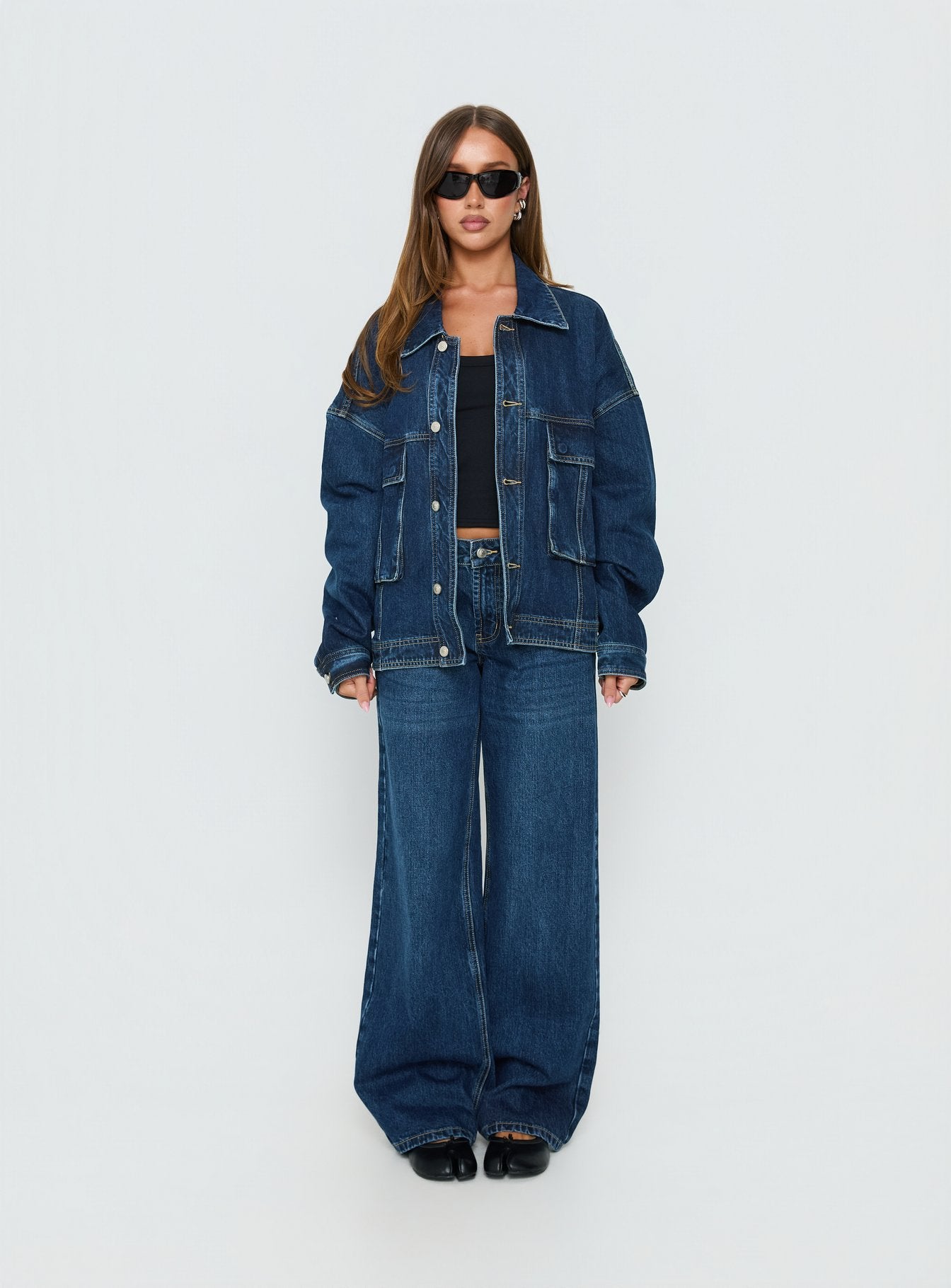 Kier Oversized Jacket Denim Dark Blue Wash - Image 7