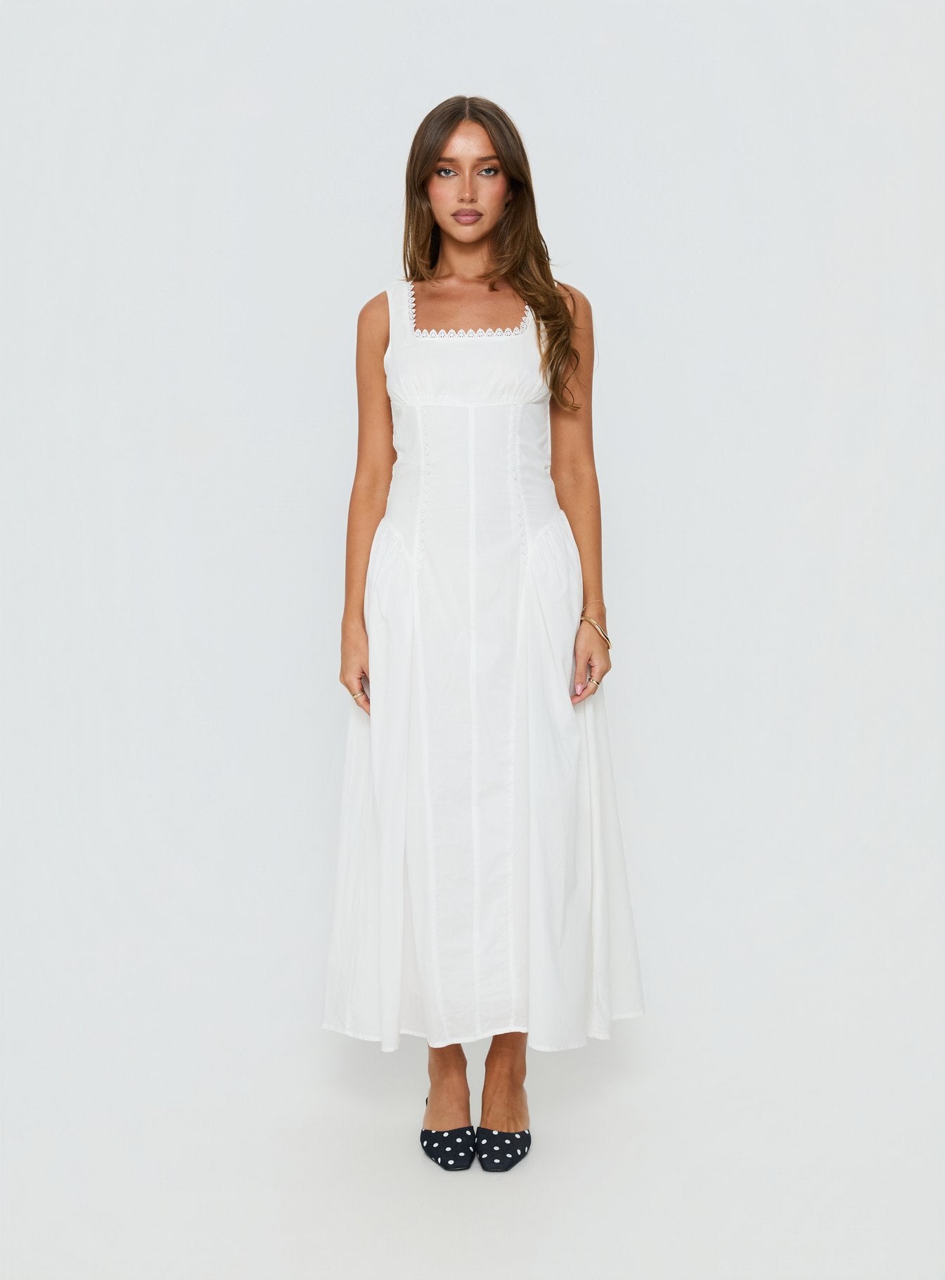 Mariette Panelled Midi Dress White - Image 7