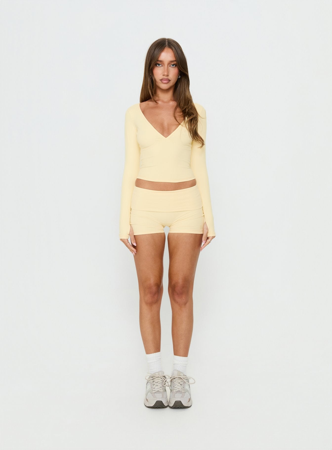 New Horizons Long Sleeve V Neck Top Butter Yellow - Image 7