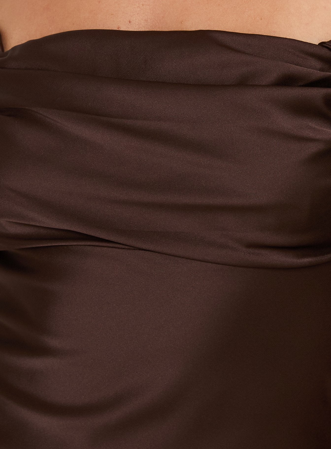 Zabbarra Off The Shoulder Mini Dress Chocolate - Image 7