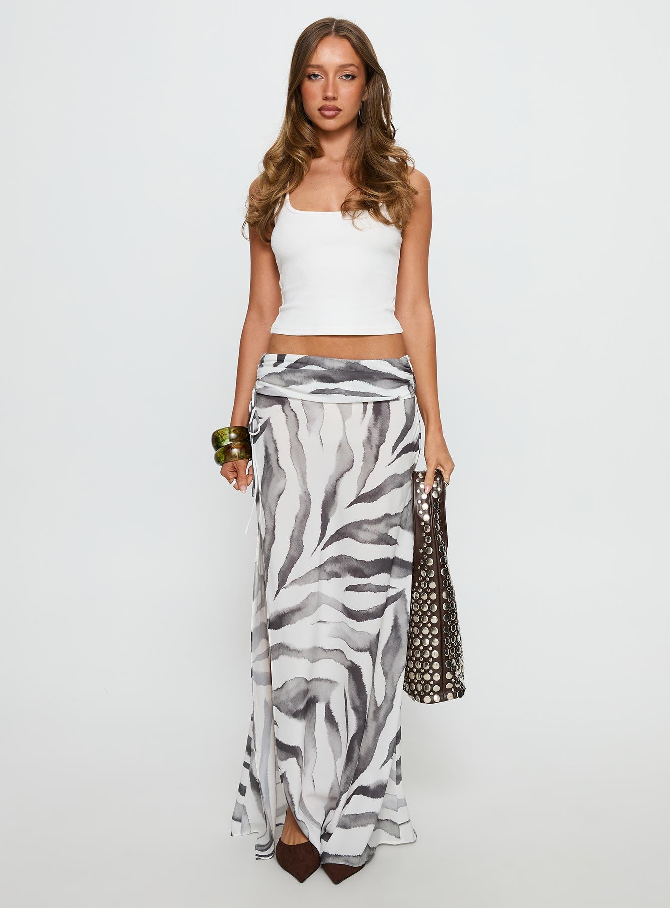 Kiden Split Maxi Skirt Zebra - Image 8