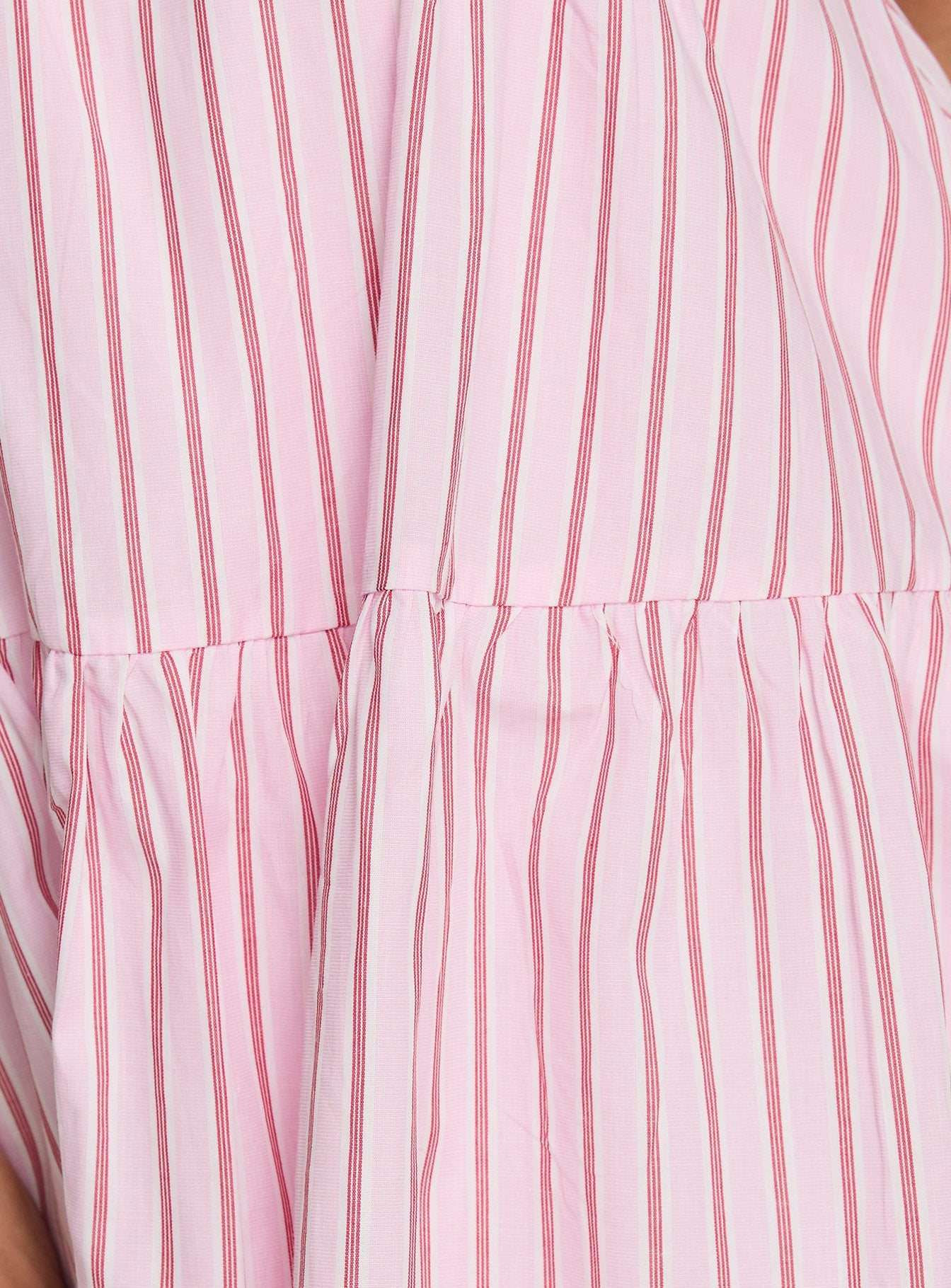 Elisabef Halter Mini Dress Pink Stripe - Image 6
