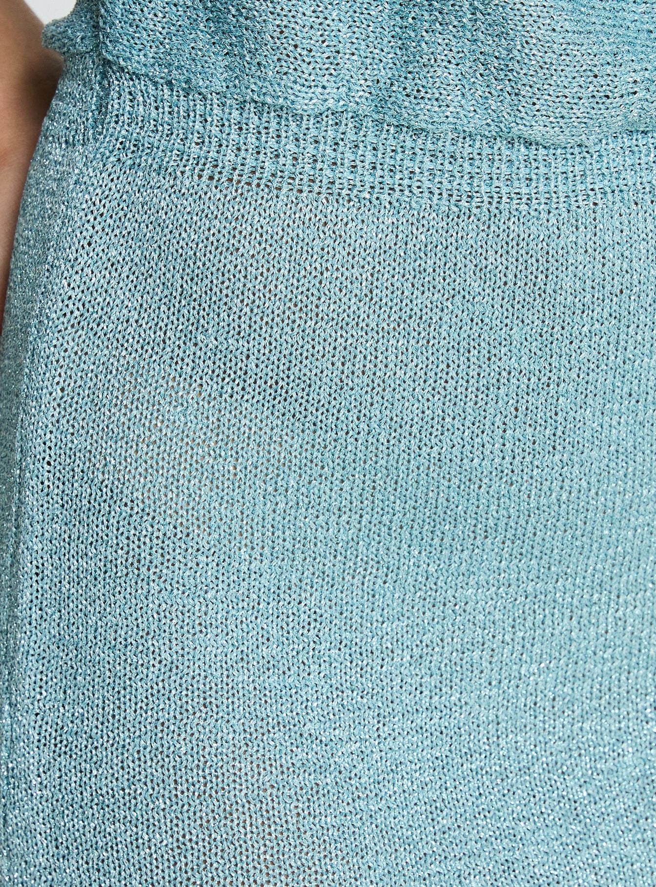 Kysa Off Shoulder Knit Mini Dress Ocean Blue - Image 7