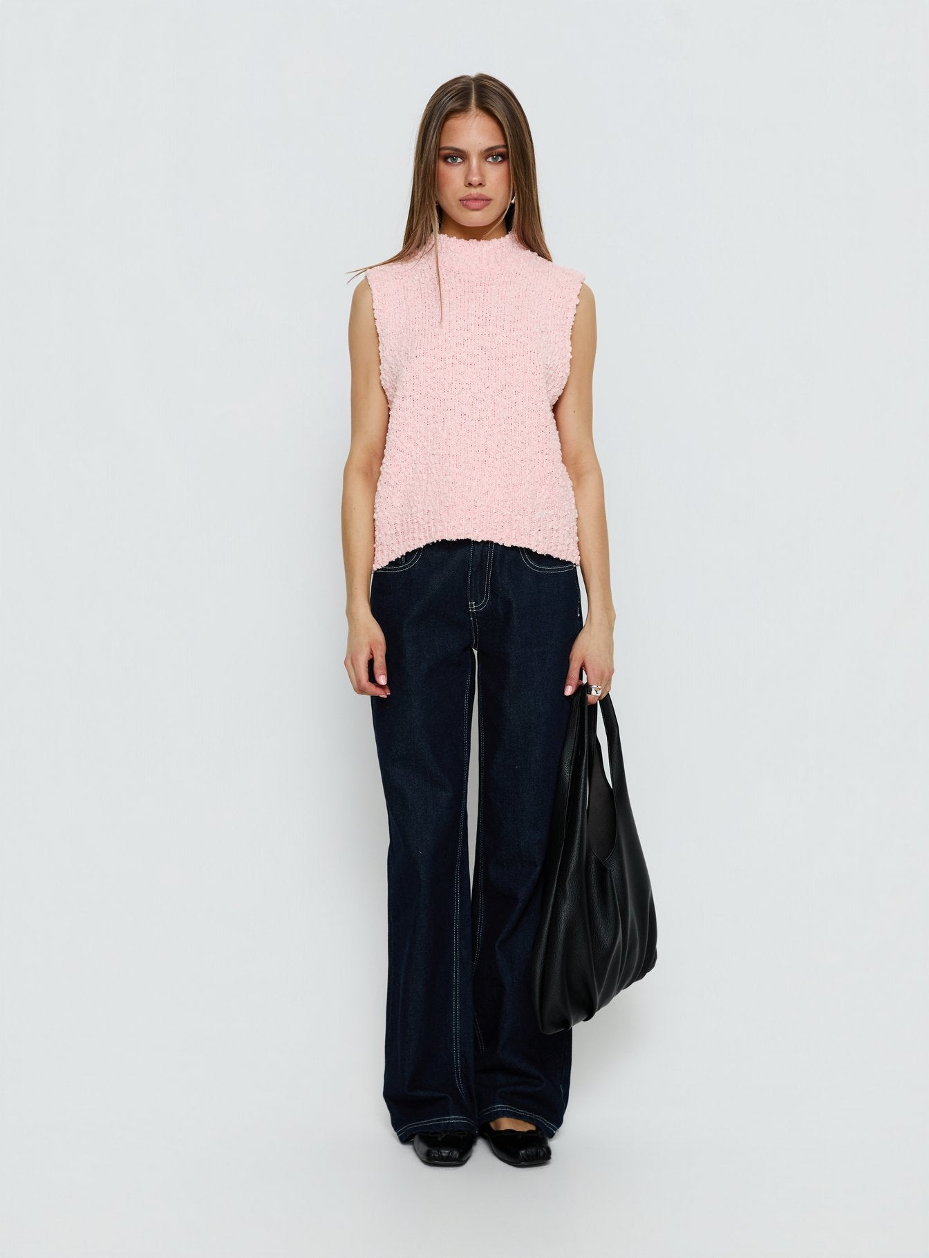 Lanette High Neck Sleeveless Top Soft Pink - Image 6