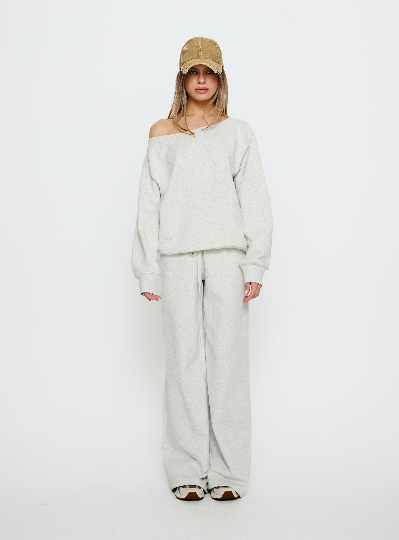 Wellness Off the Shoulder Jumper Grey Marle - Image 7