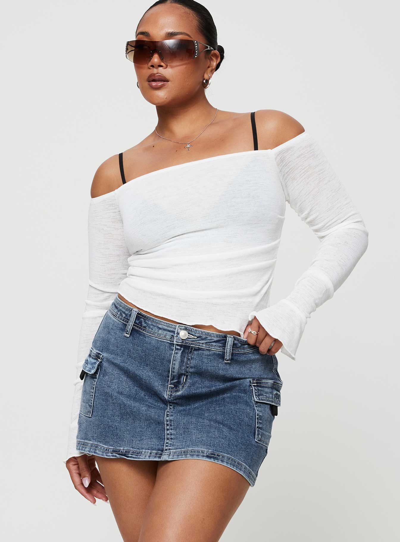 Grishea Low Rise Denim Skirt - Image 8