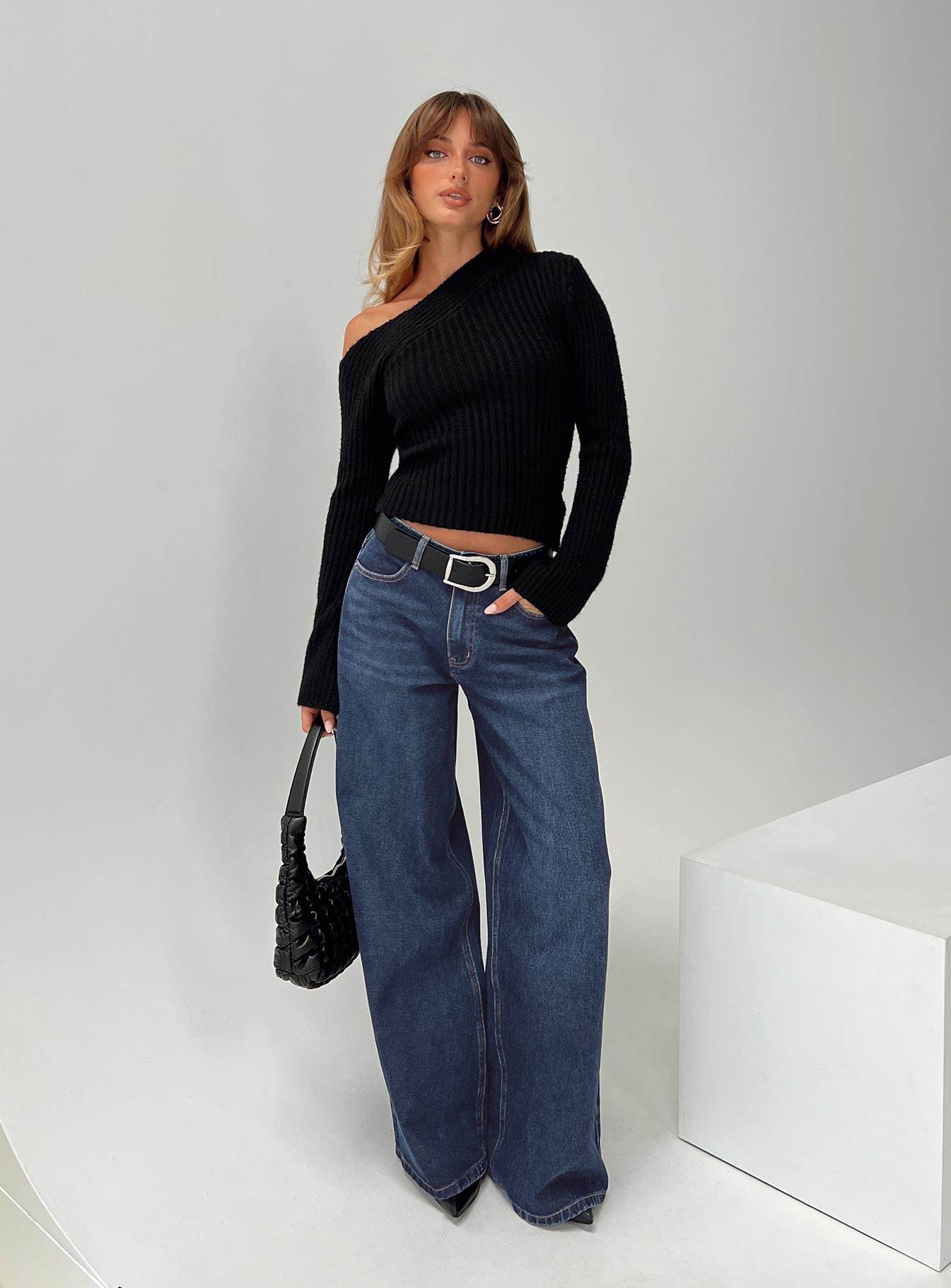 Naylor Mid Rise Wide Leg Jeans Mid Blue Denim Petite - Image 8