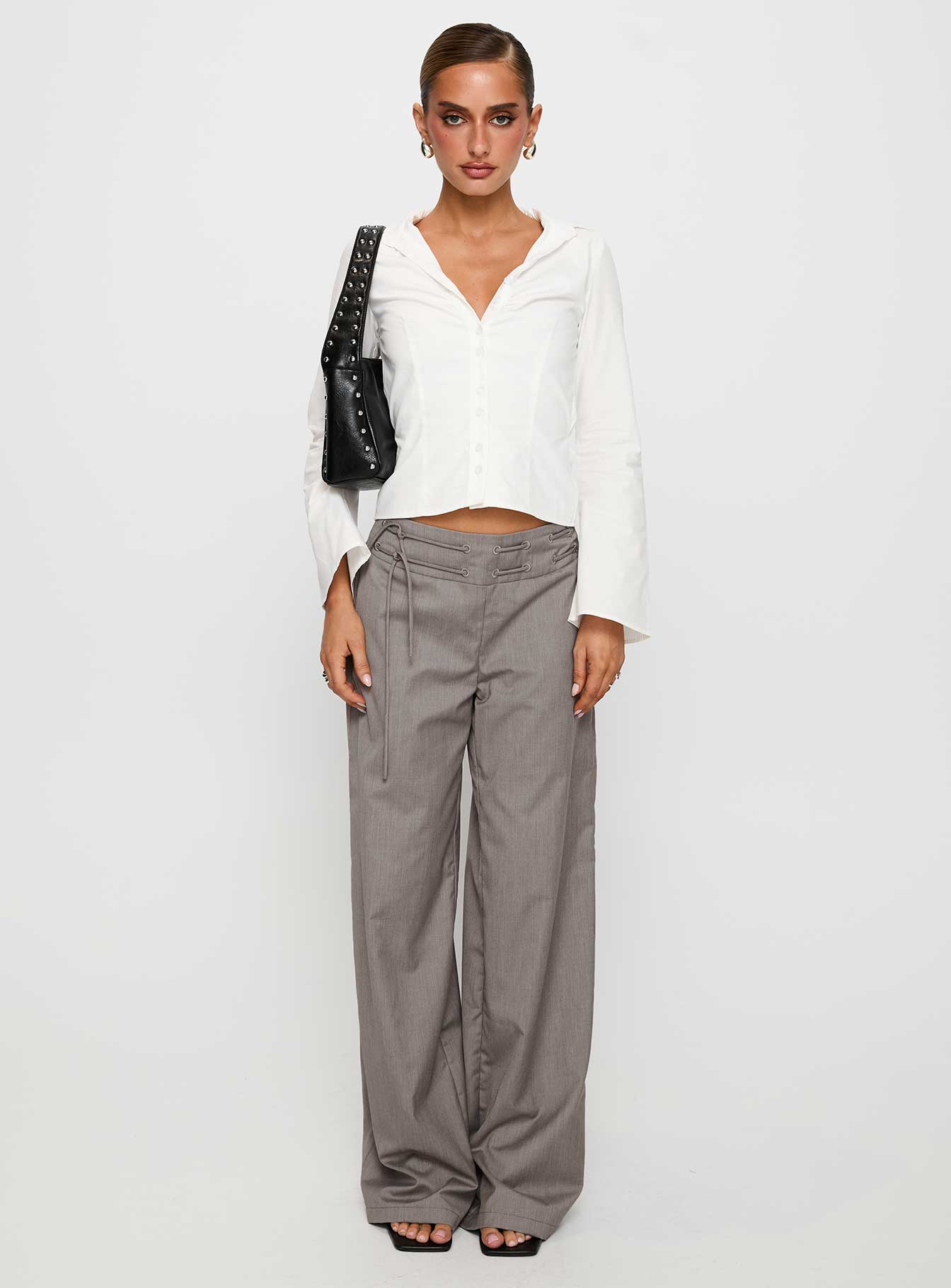 Just Have Fun Wide Leg Pant Grey Petite - Image 2