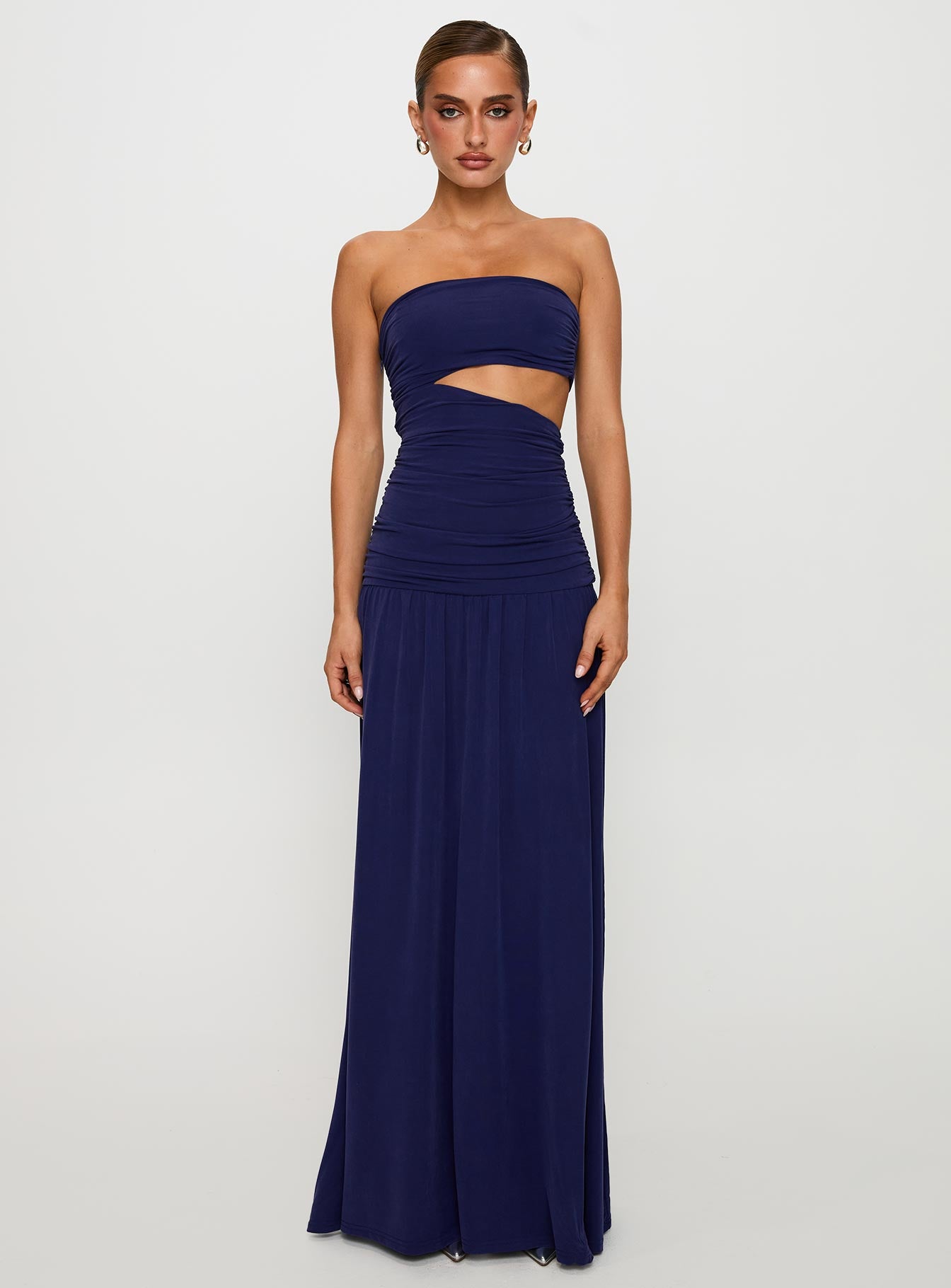 Grandeur Strapless Maxi Dress Navy - Image 2