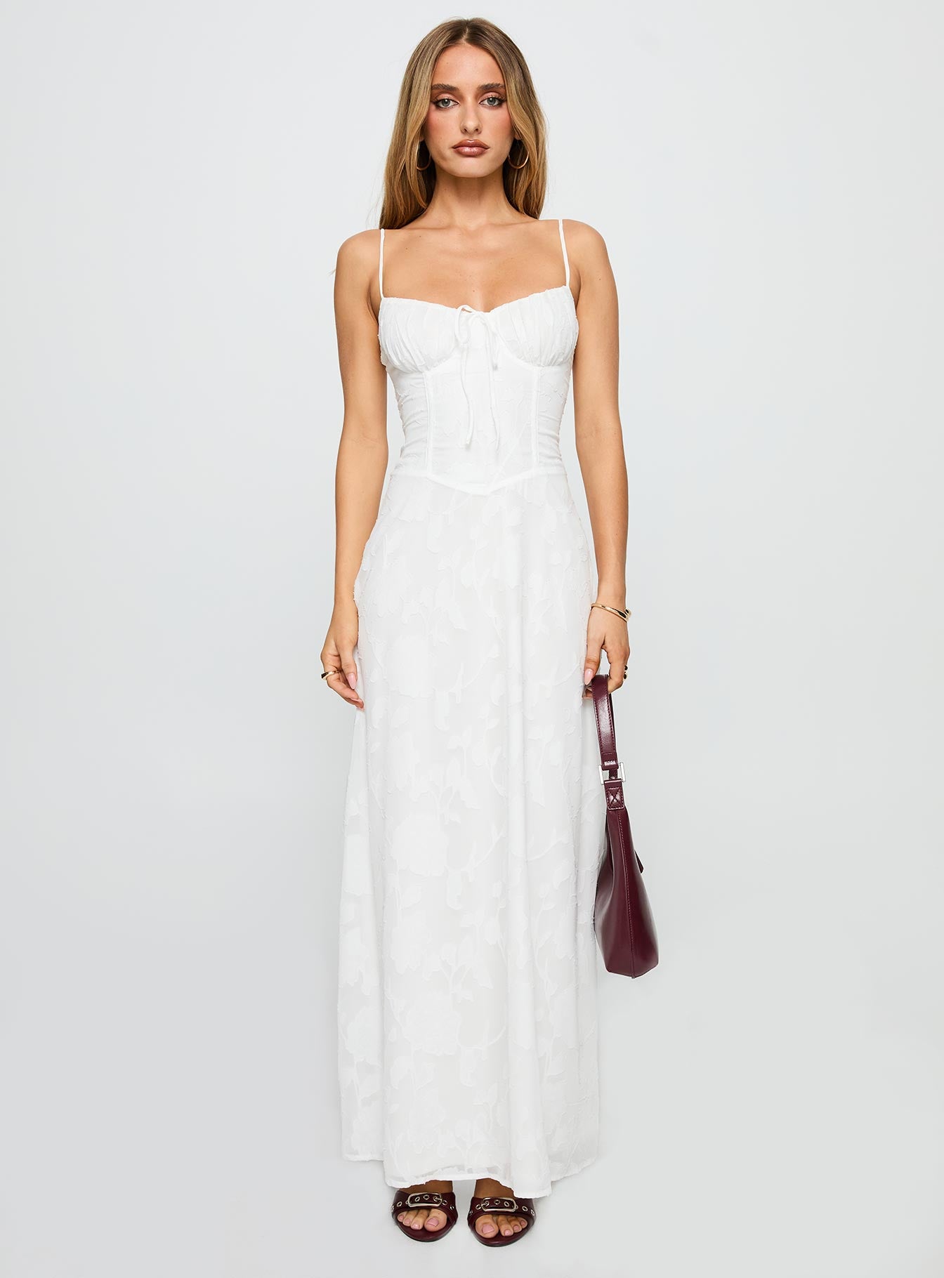 Members Only Maxi Dress White Burnout - Image 7