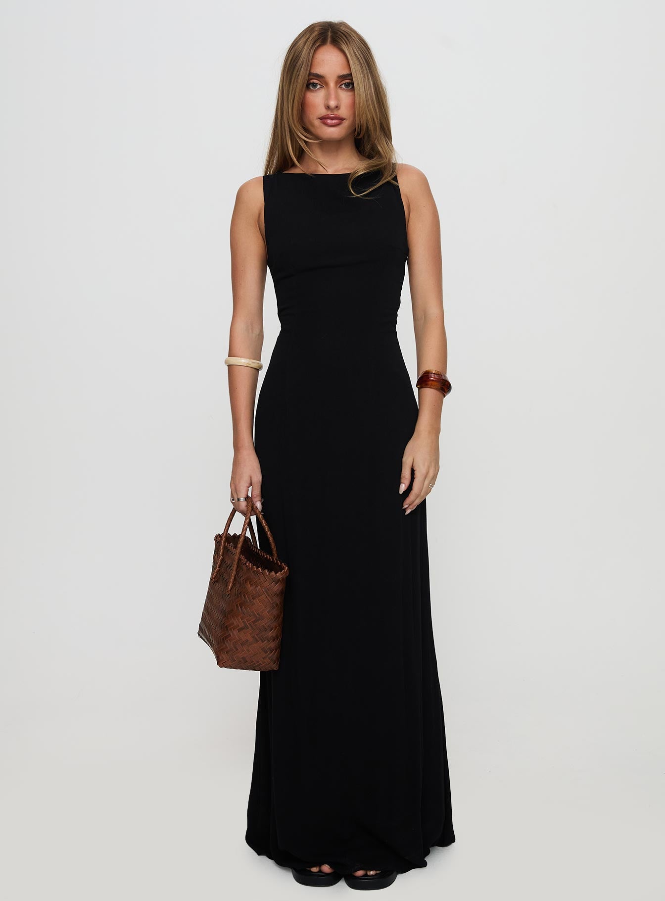 Ace Of Hearts Backless Maxi Dress Black Petite - Image 6