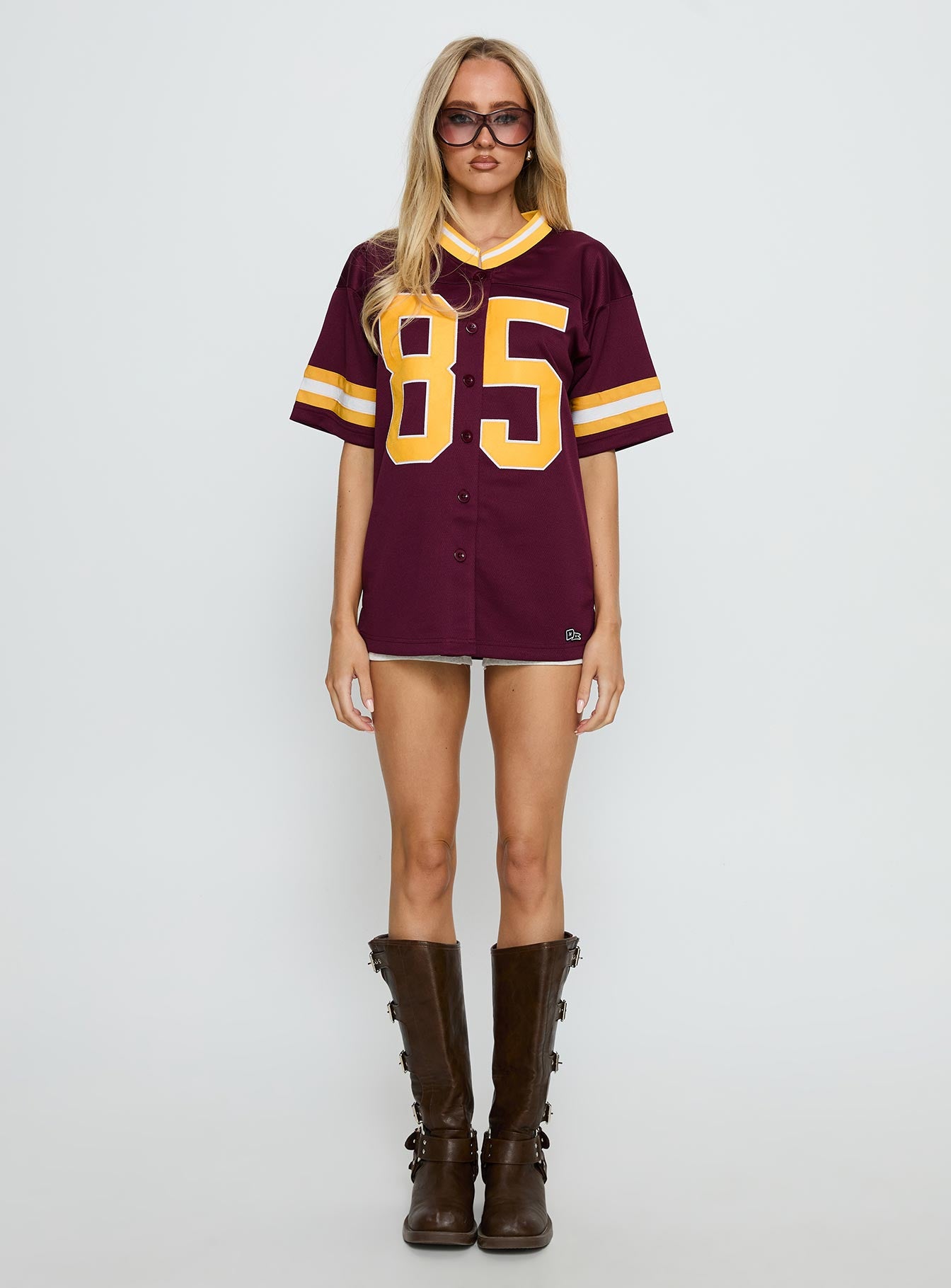 ASU Football Button Down Jersey Maroon - Image 7