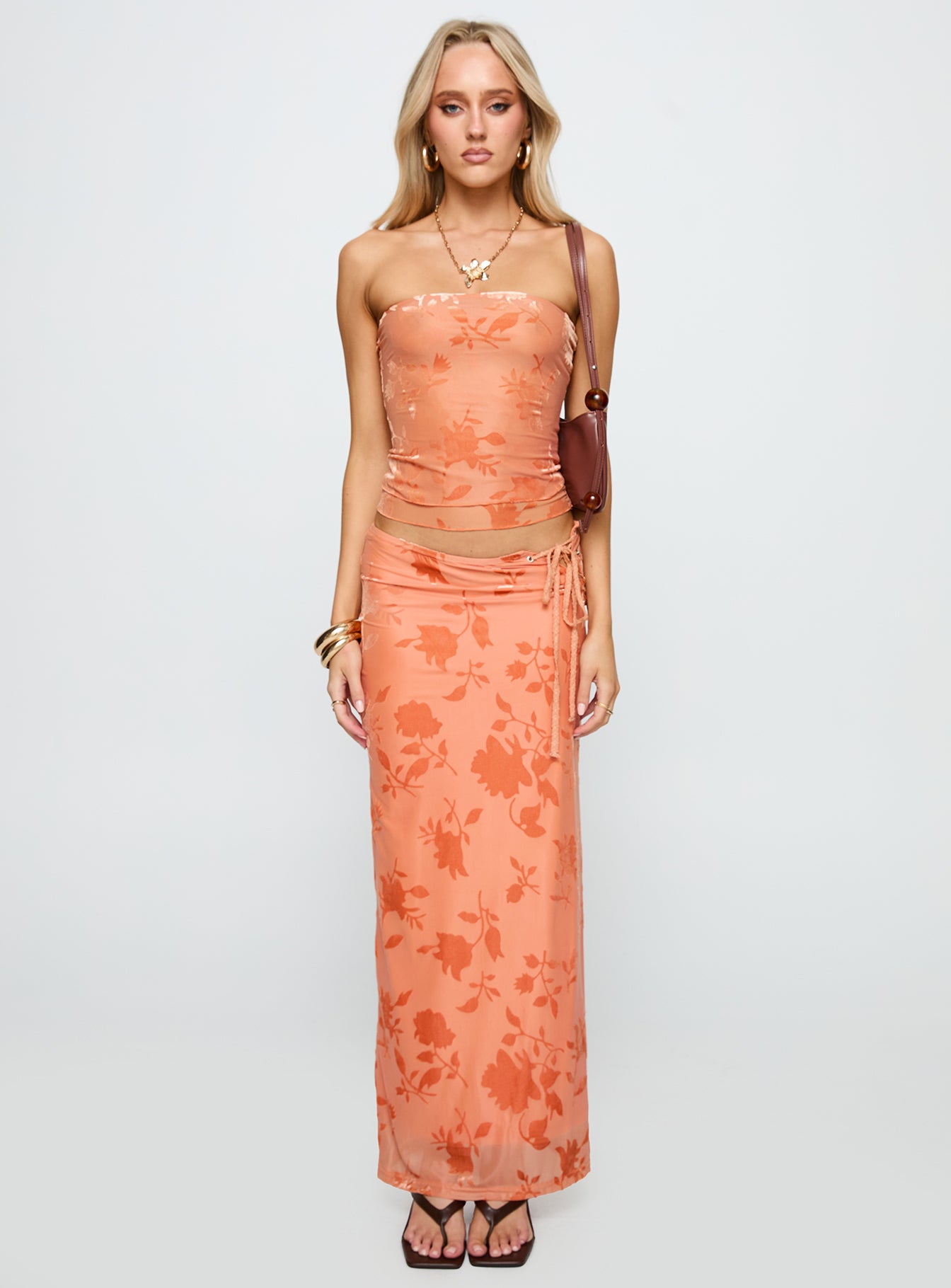 Mikah Maxi Skirt Orange - Image 7