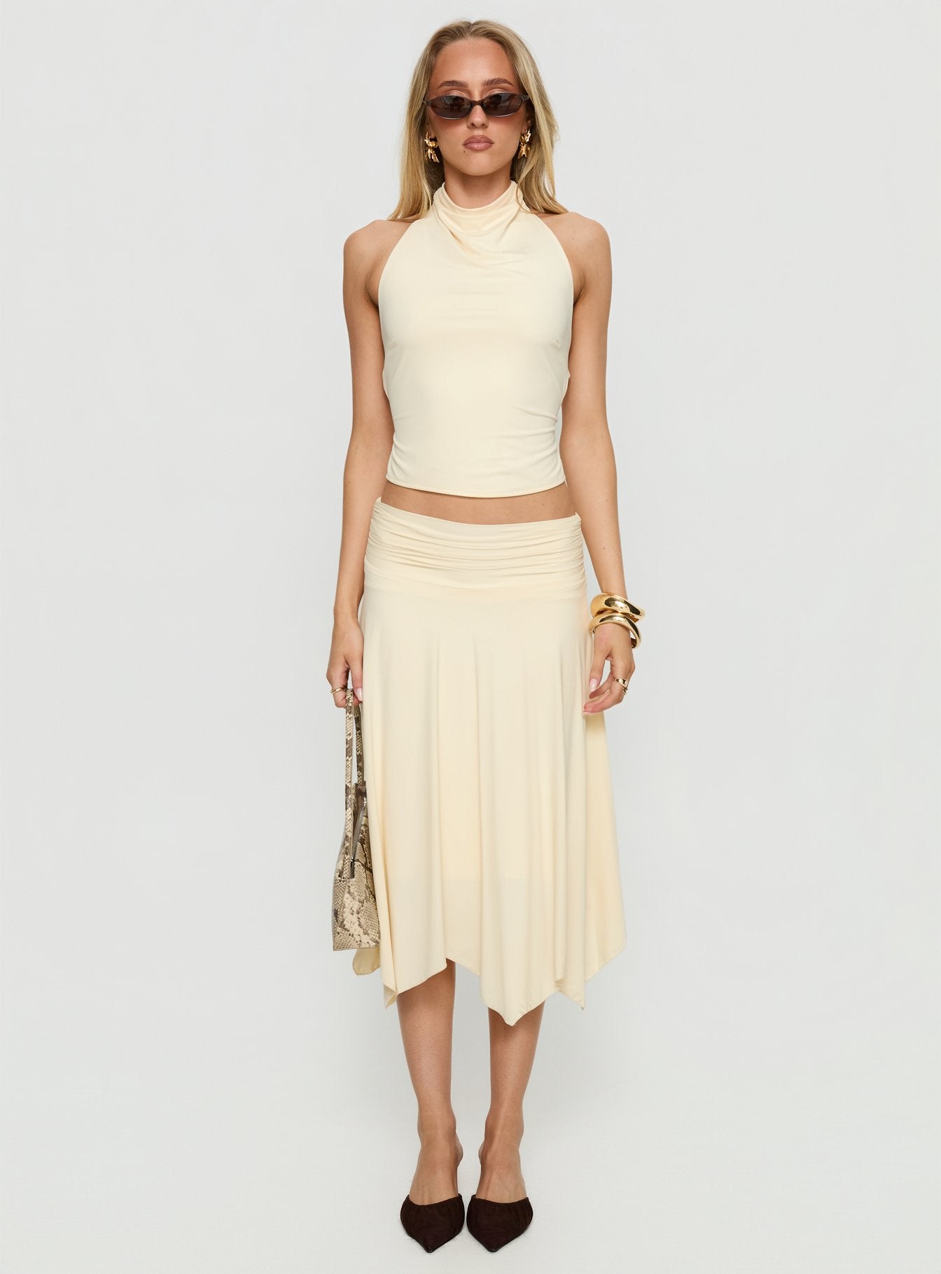 Scenic Route Asymmetrical Midi Skirt Yellow - Image 7