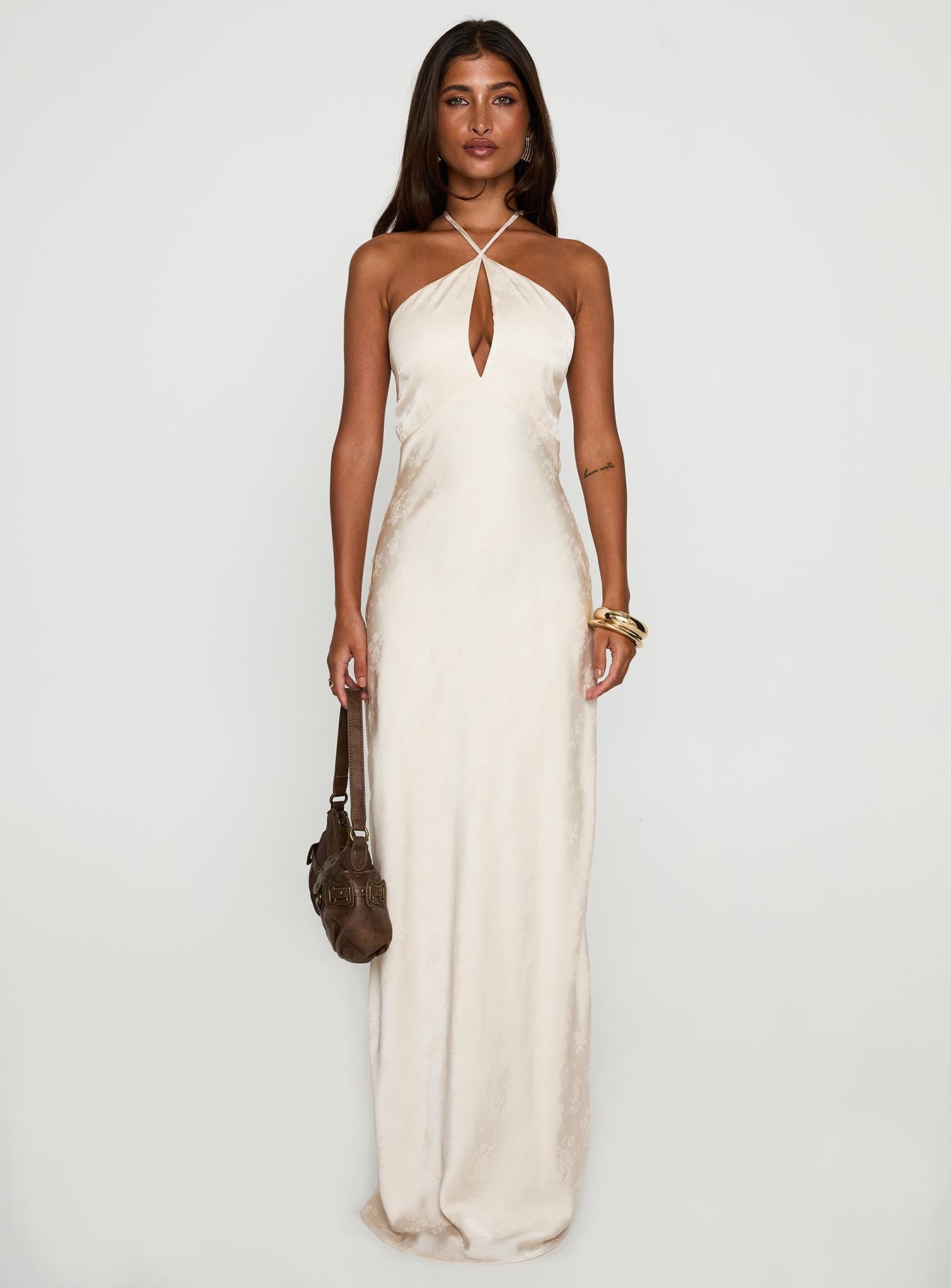 Limosina Halter Maxi Dress Champagne - Image 6