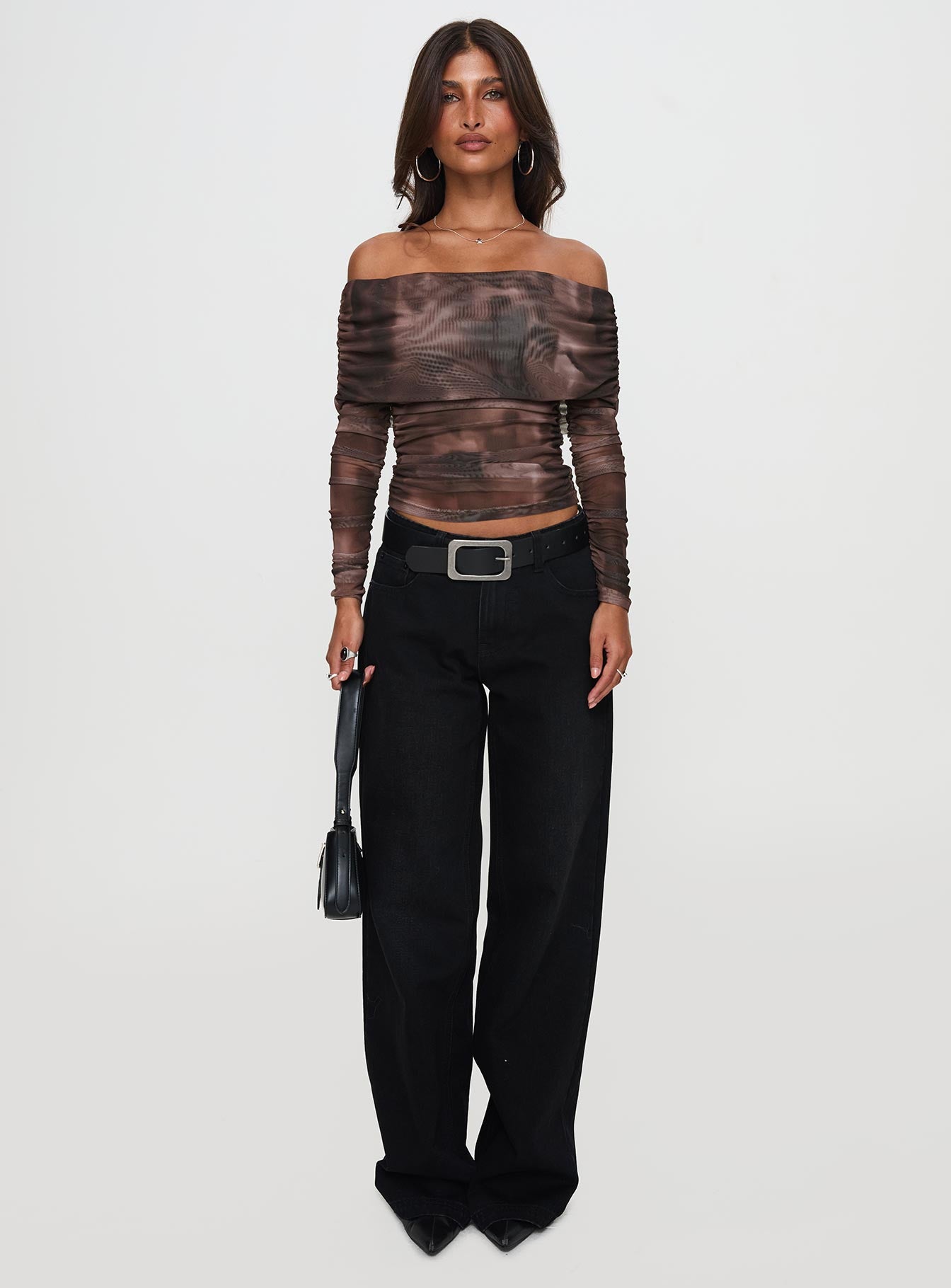 Good Taste Off Shoulder Long Sleeve Top Multi - Image 6