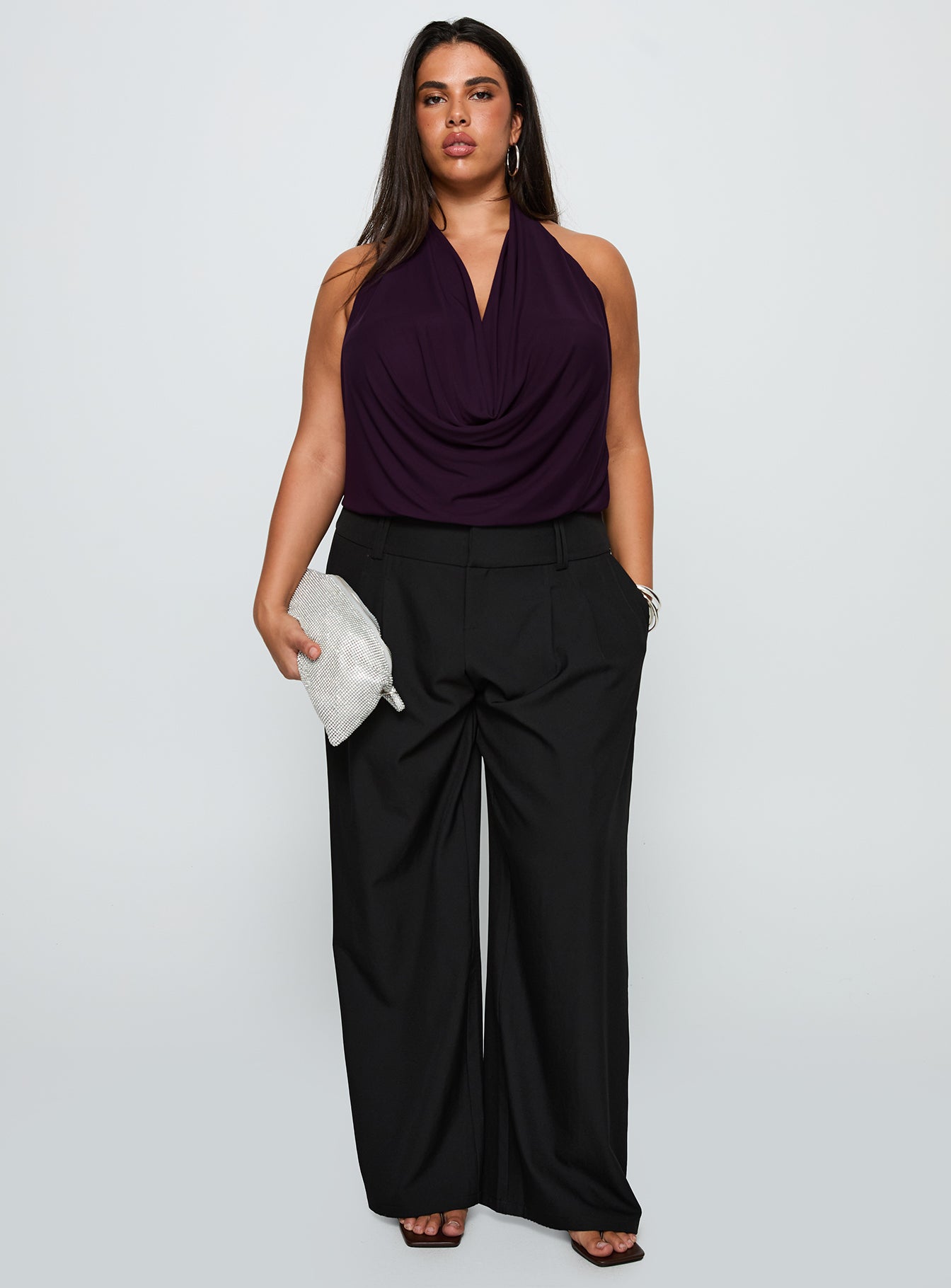 Carefree Days Cowl Neck Top Purple Curve - Image 6