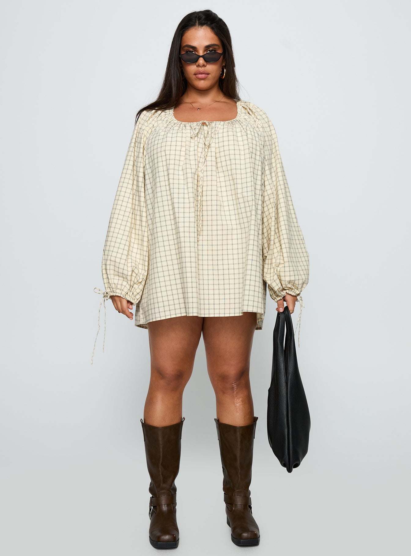 Preacher Playsuit White Check Curve - Image 7