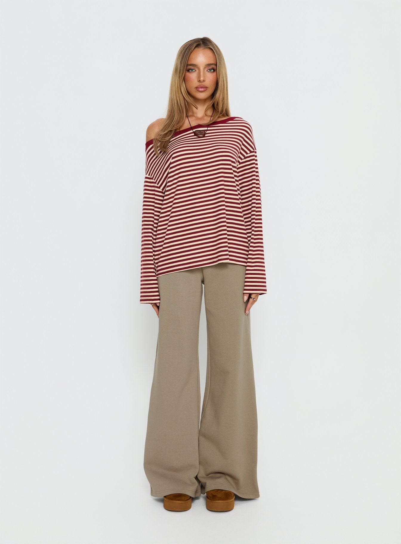 Summits Flared Track Pants Latte - Image 7