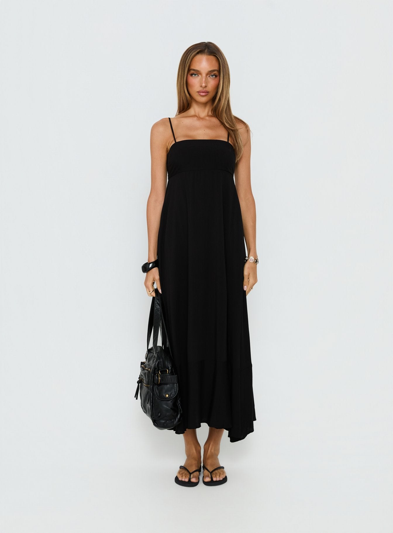 Triniti Square Neck Maxi Dress Black - Image 7
