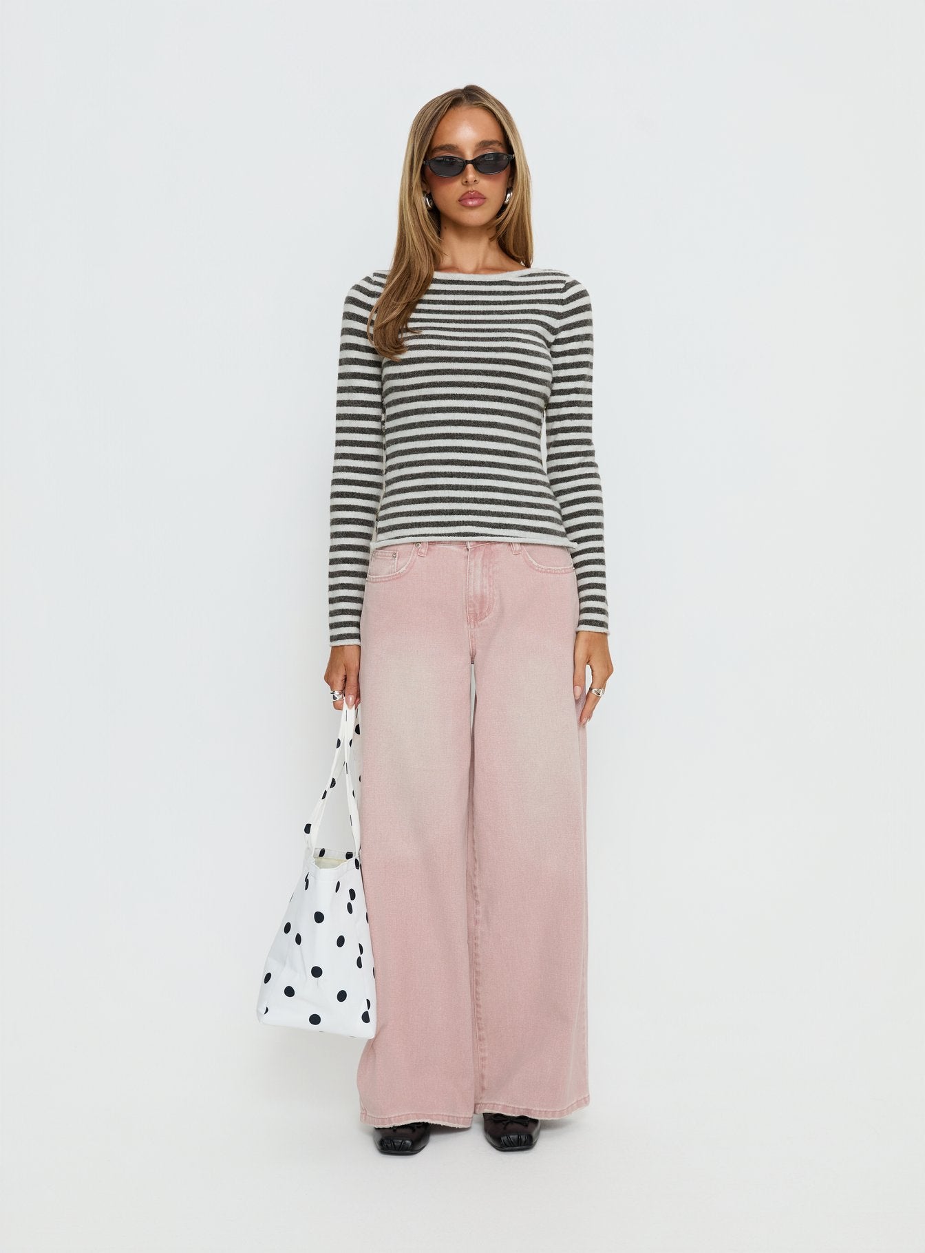 Lucky Dip Mid Rise Straight Leg Jeans Washed Pink - Image 7
