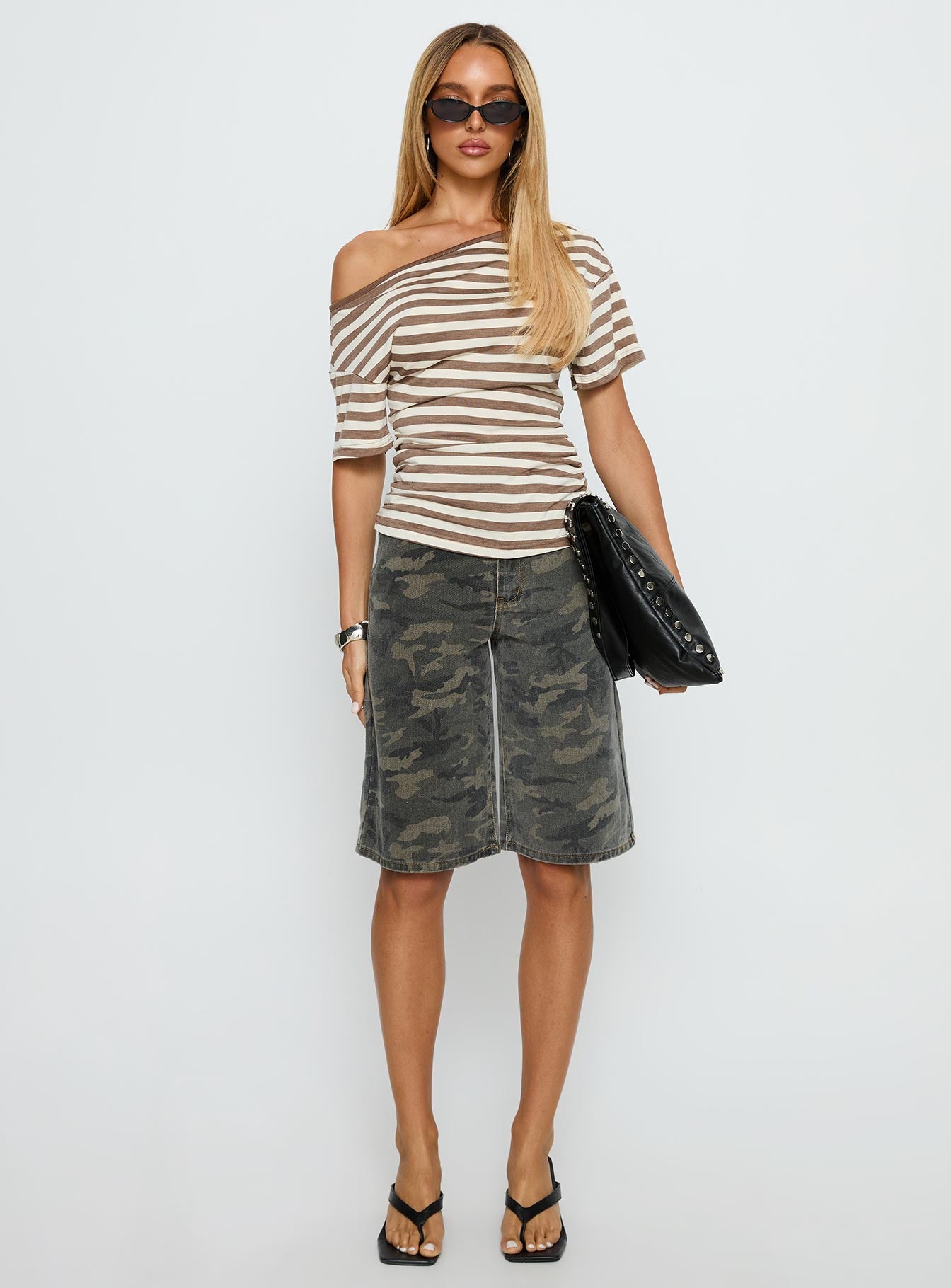 Tag Longline Denim Jorts Washed Camo - Image 7