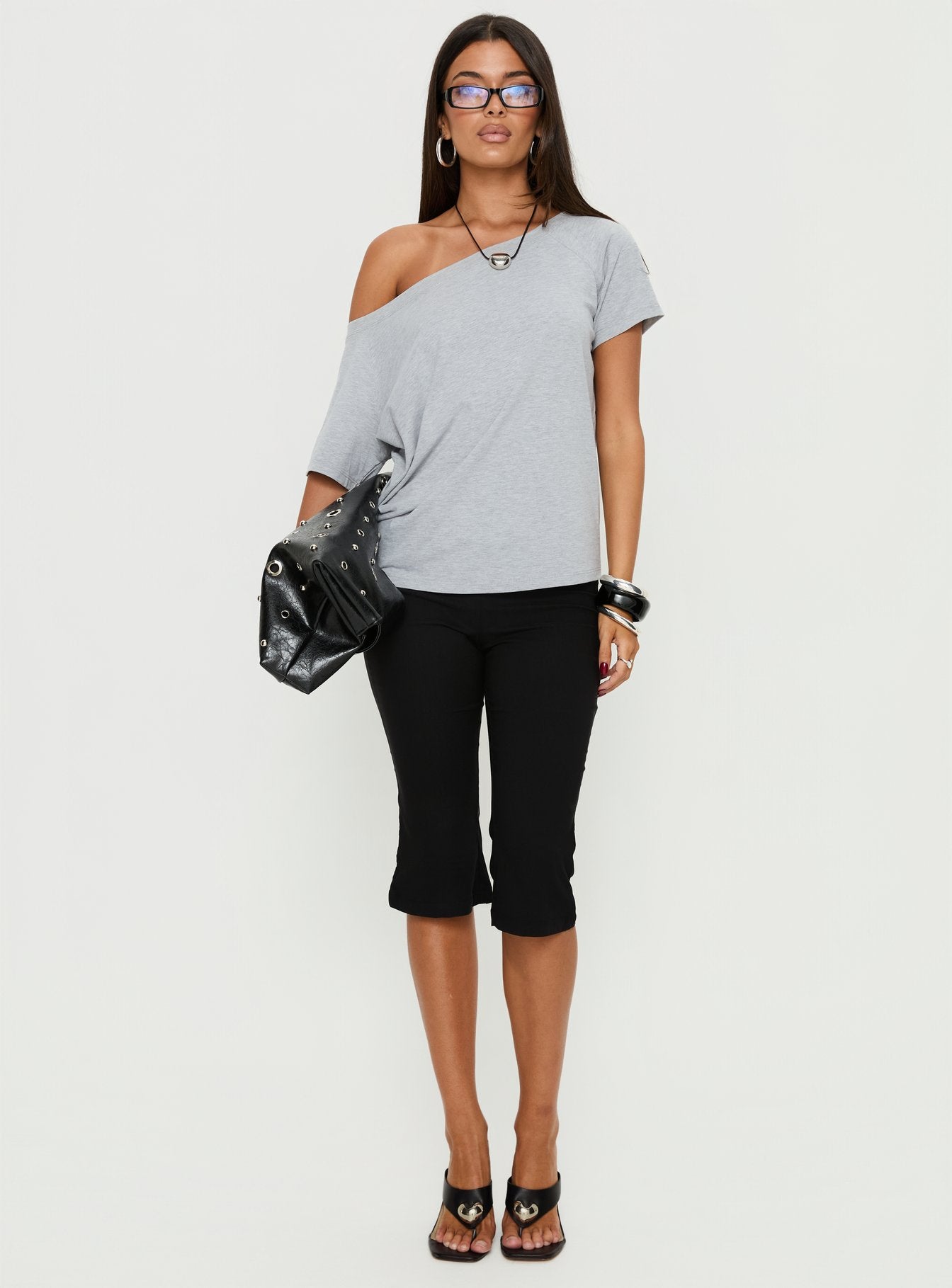 Icon Baby Off Shoulder Top Grey - Image 6