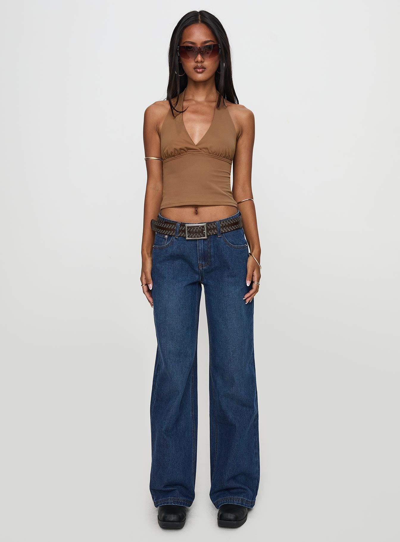 Everlong Mid Rise Wide Leg Jeans Dark Blue Wash - Image 7