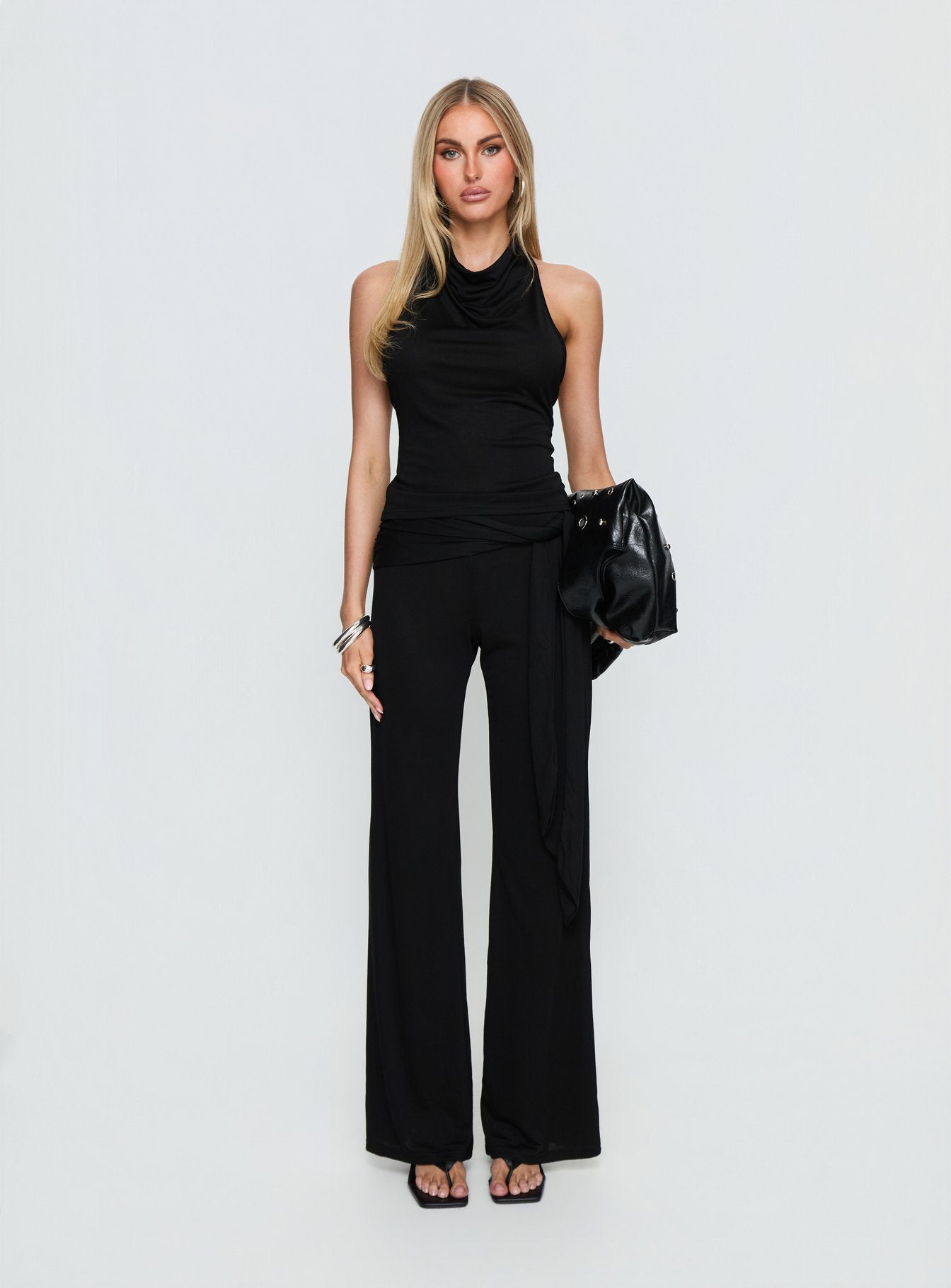Katiana High Neck Cowl Top Black - Image 7