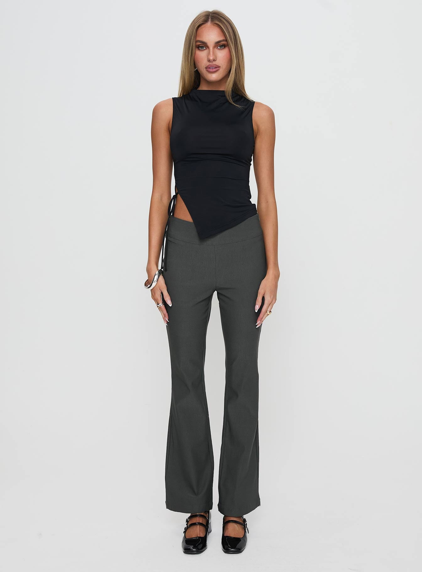 Everyday Flared Pants Slate Grey - Image 7
