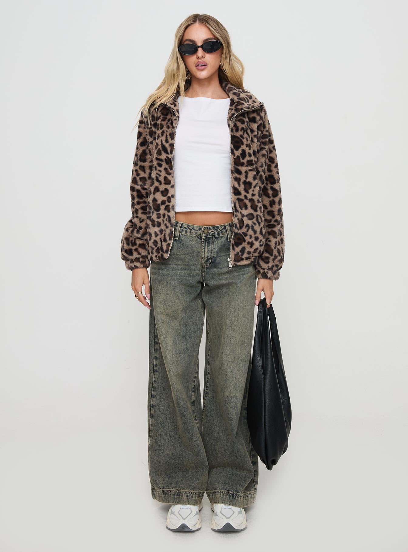 Caine Faux Fur Jacket Leopard - Image 10
