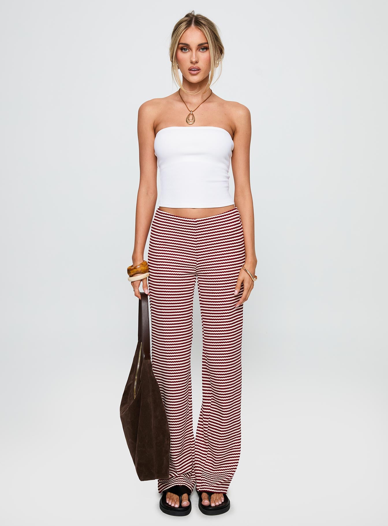 Next To Me Lounge Pant Red / White Stripe - Image 7