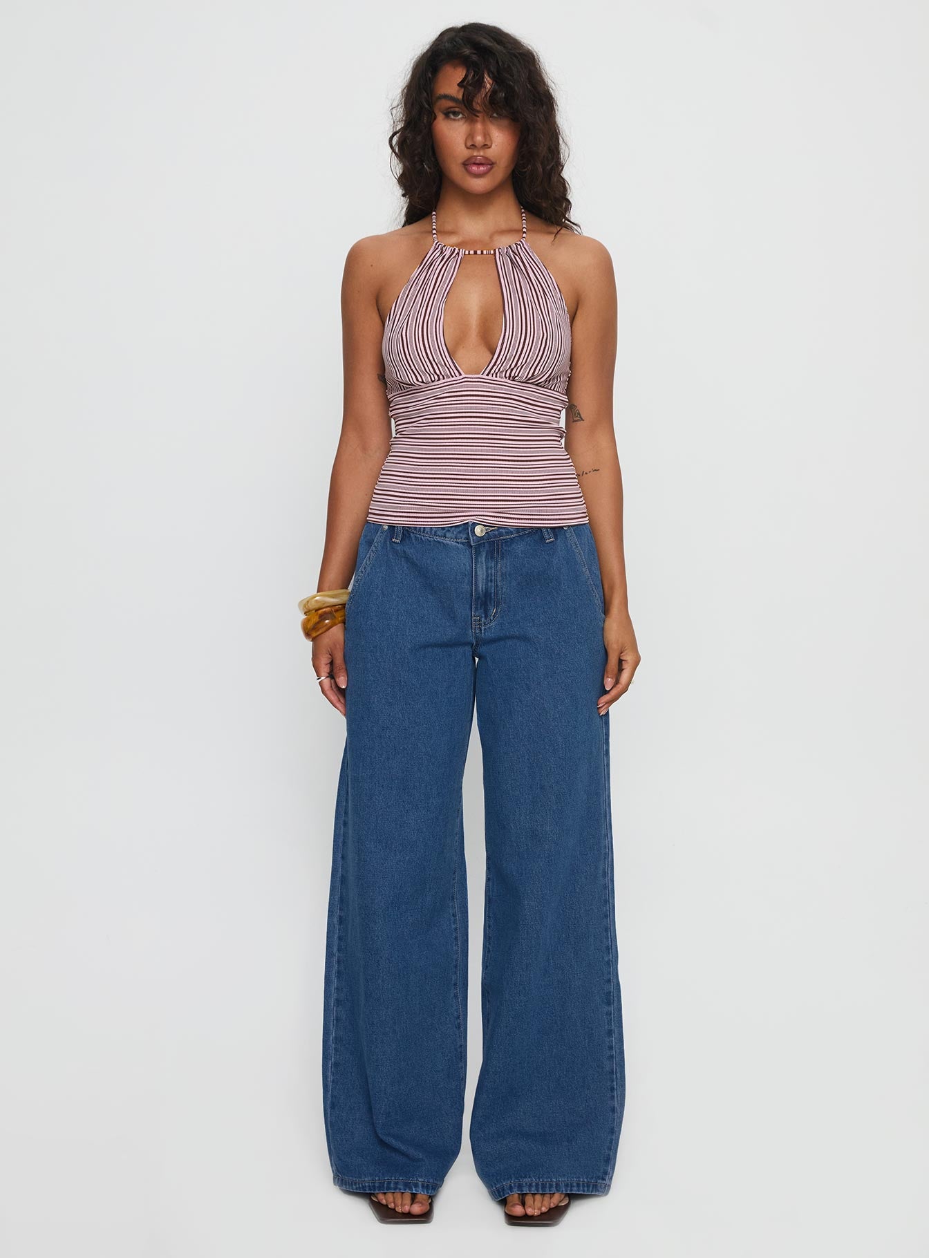 Polaris Mid Rise Straight Leg Jeans Mid Blue - Image 7