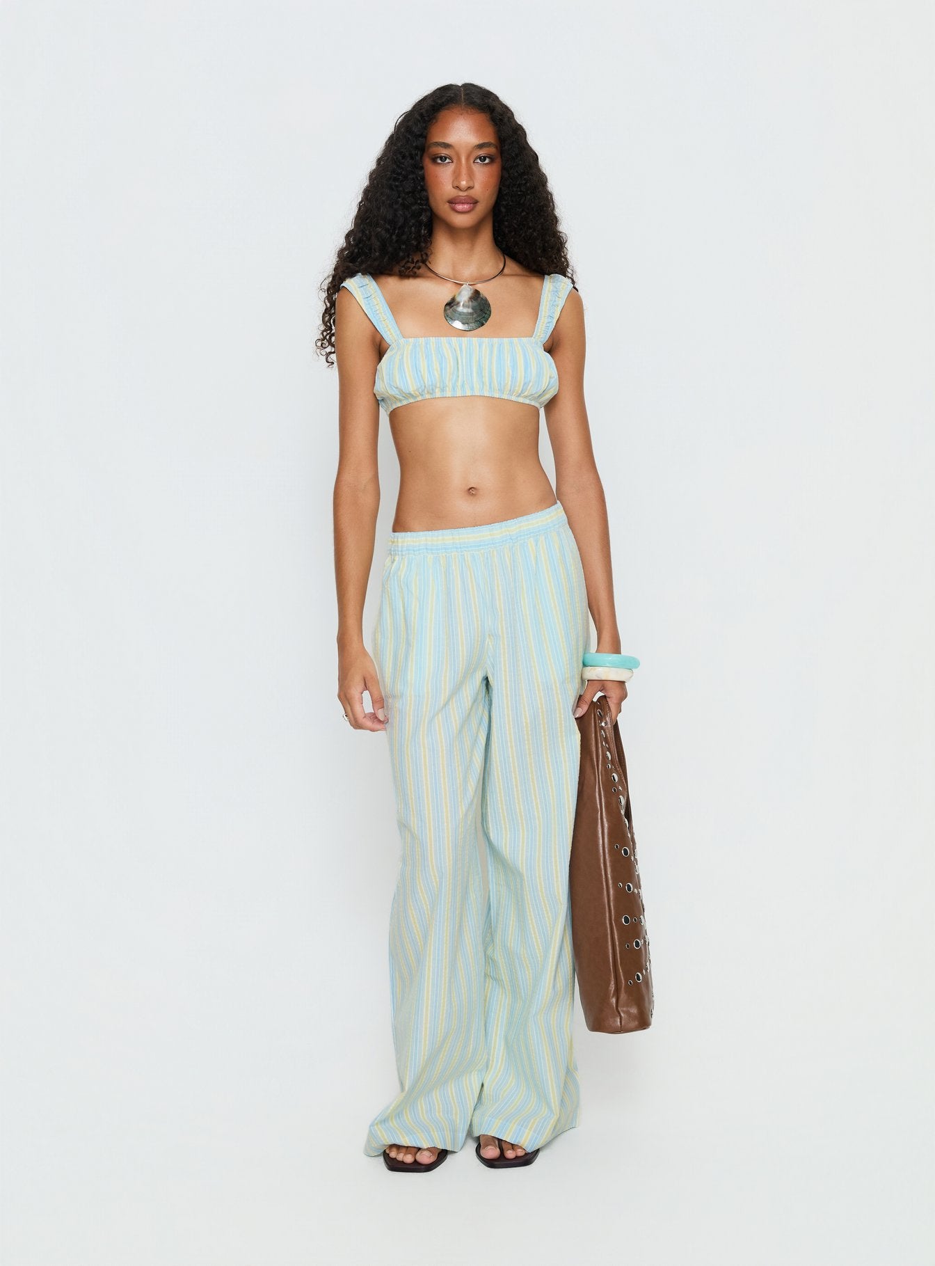 Talyssa Micro Crop Top Blue Stripe - Image 7