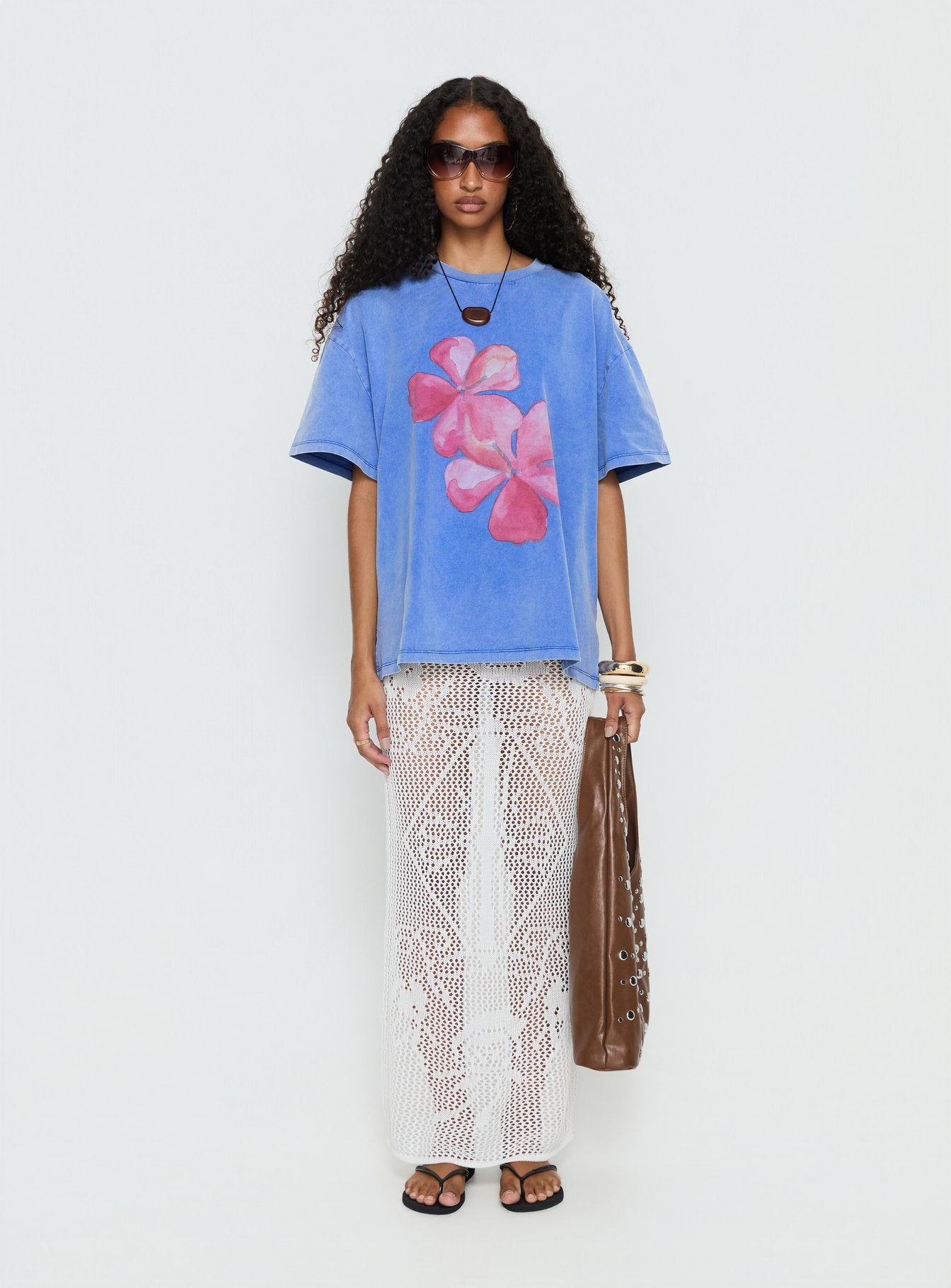 Watercolour Daydream Oversized Graphic Tee Washed Blue - Image 7