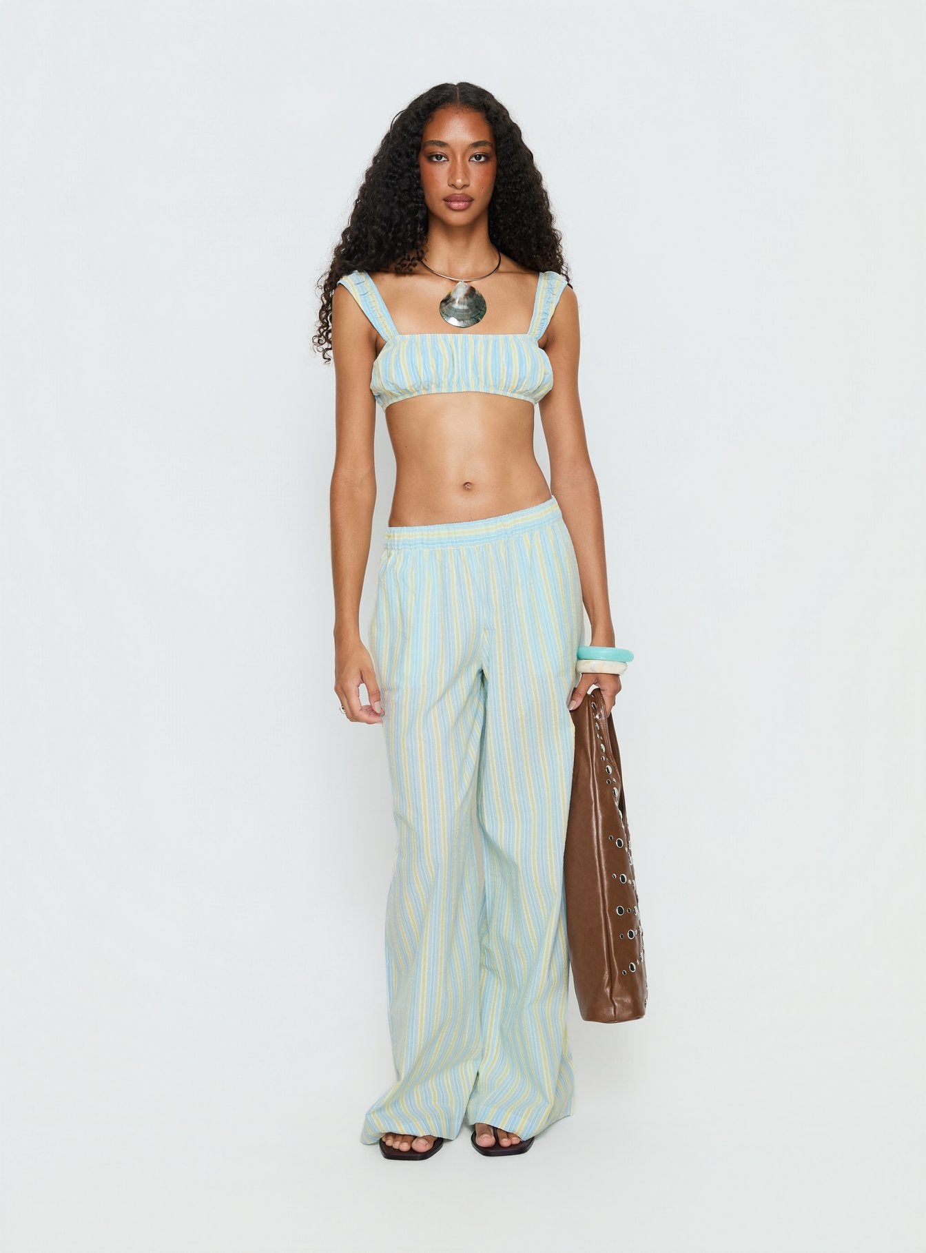 Talyssa Elasticated Waist Pants Blue Stripe - Image 7