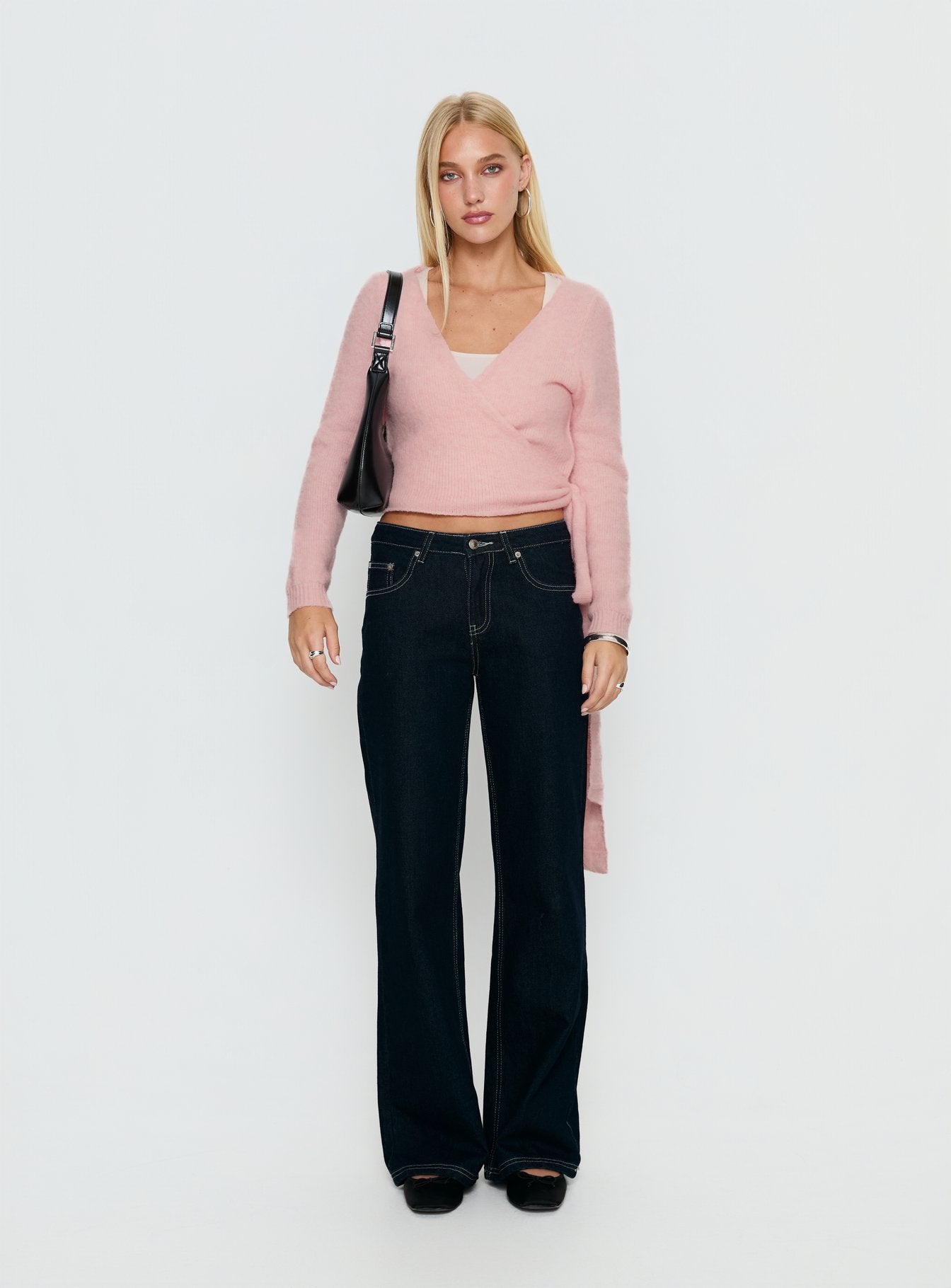 Tonee Wrap Knit Cardigan Pink - Image 6