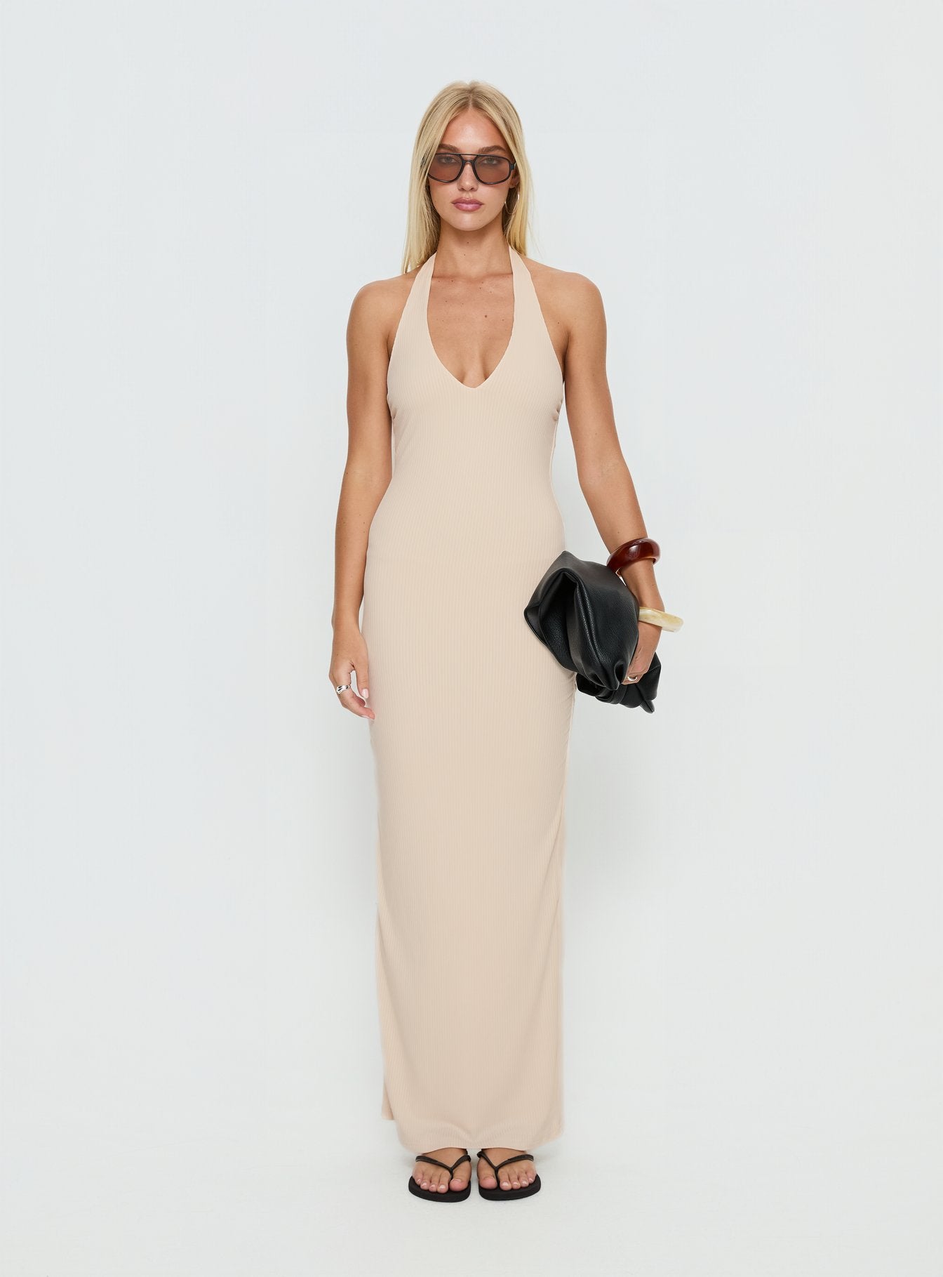Sakiri Halter Maxi Dress Cream - Image 7