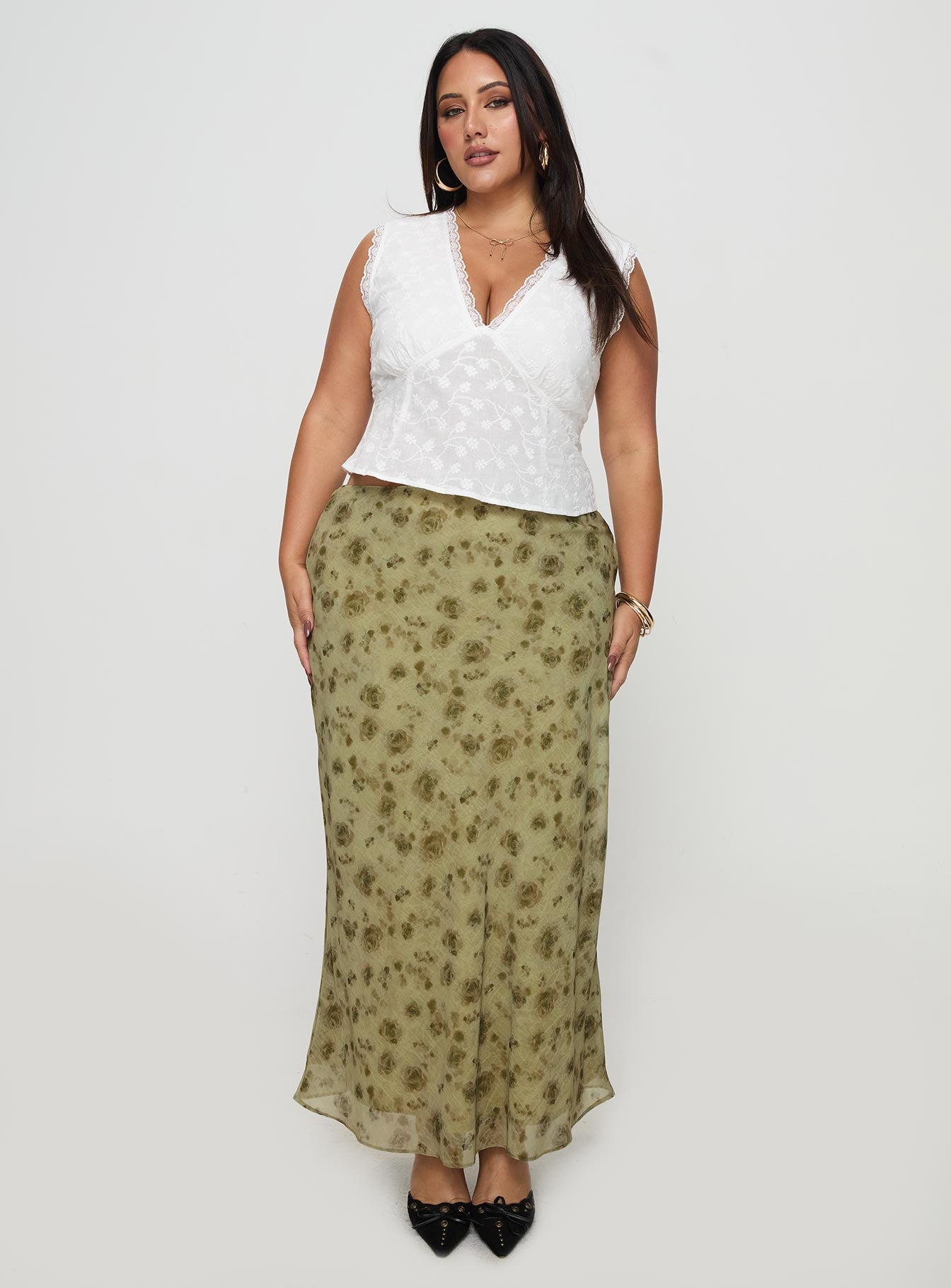 Piazia Maxi Skirt Green Curve - Image 7